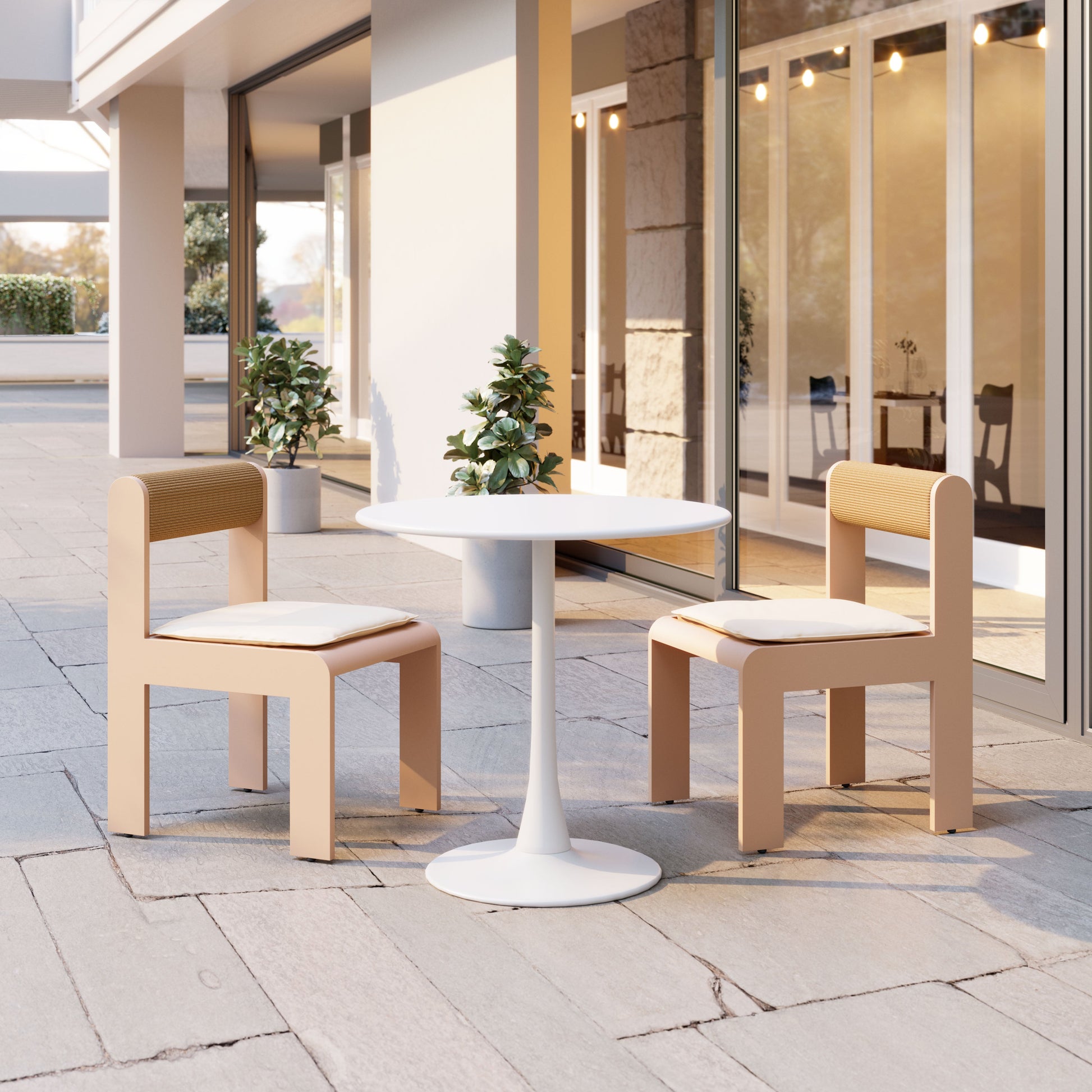 Island White Outdoor Dining Chair (Set of 2) - Ornate Home