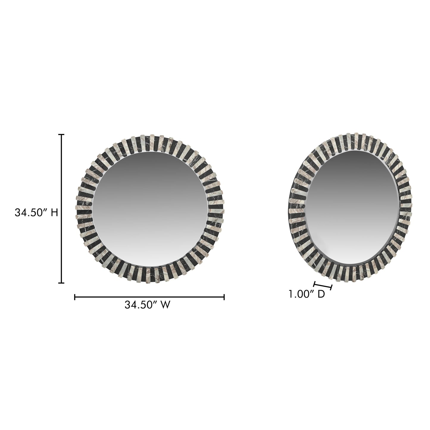 Isolde Black/Beige Mirror - Ornate Home