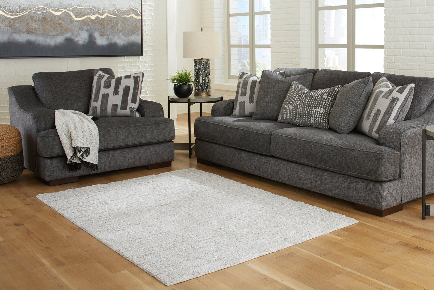 Ivygail Fog Large Rug- Viva Furn