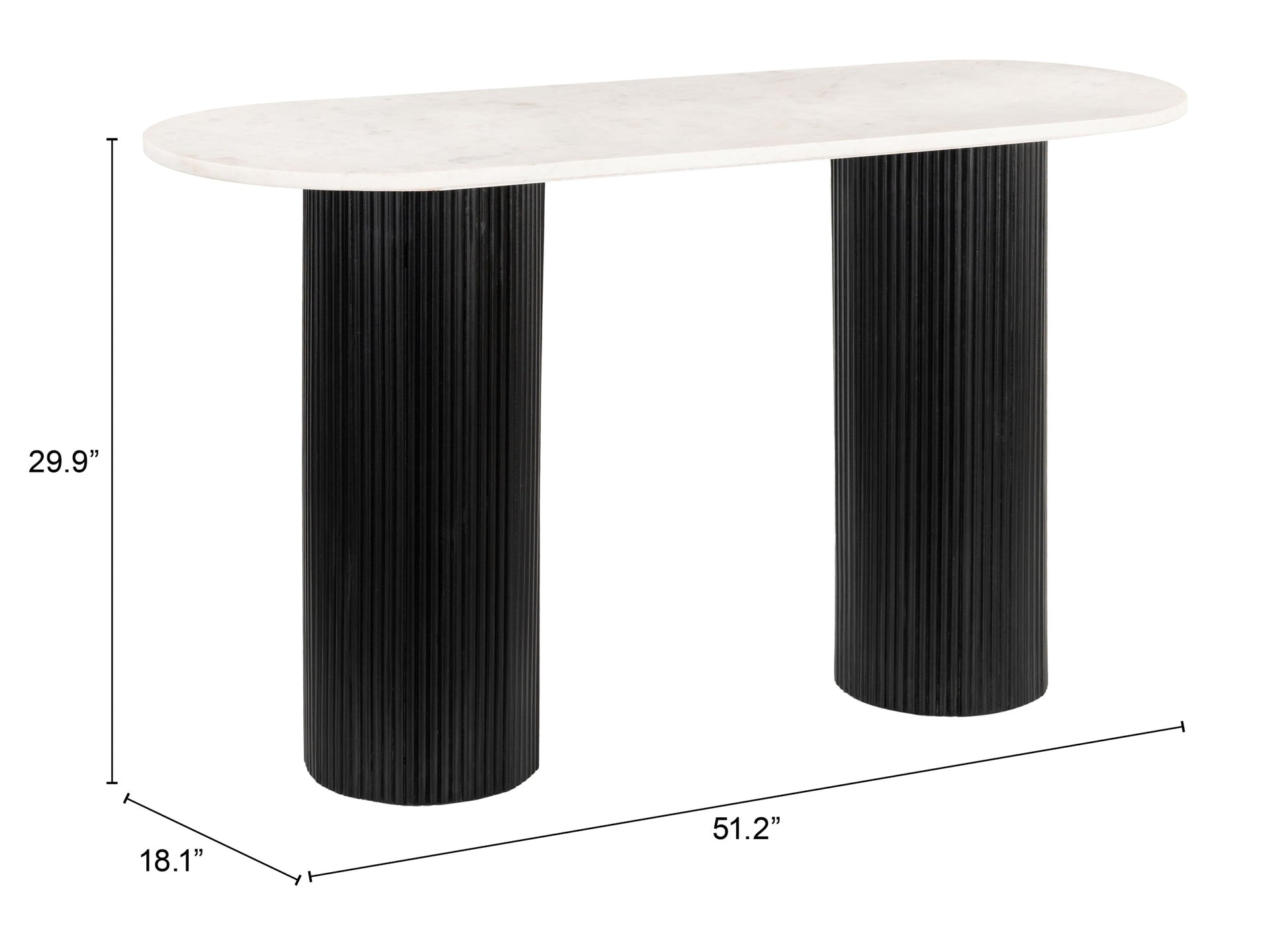 Izola White & Black Console Table - Ornate Home