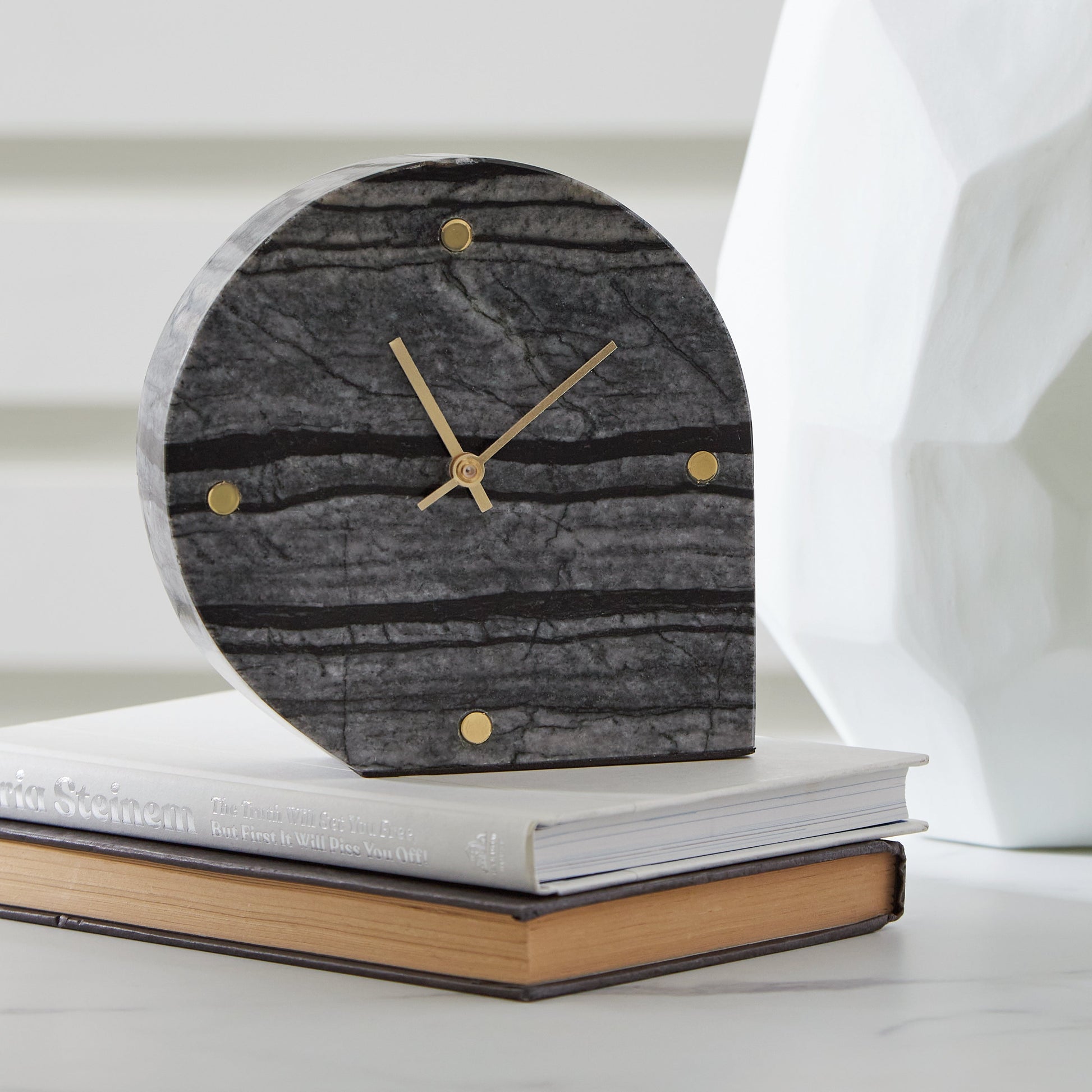 Janmour Black Table Clock- Viva Furn