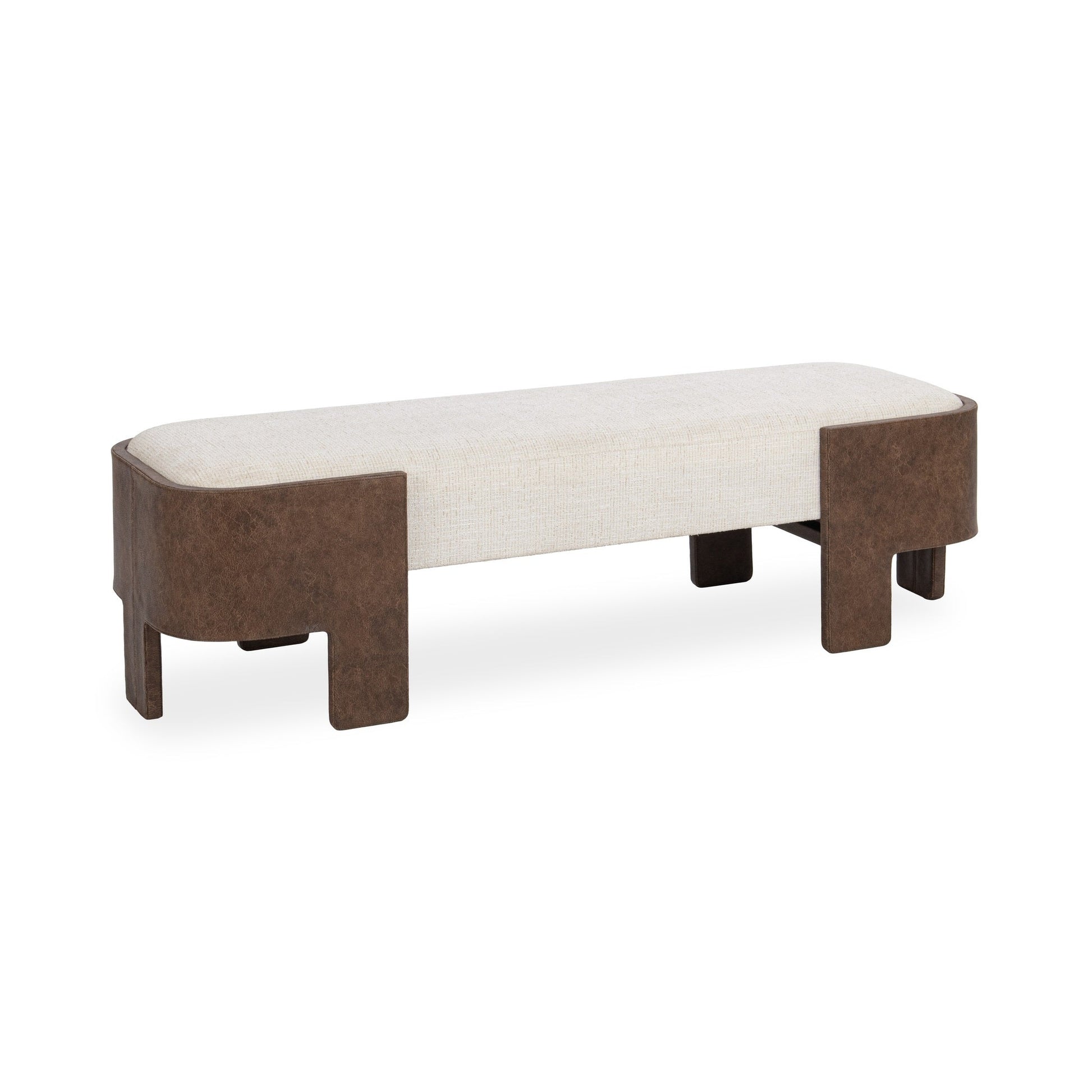 Janya Oat Cream Accent Bench - Ornate Home