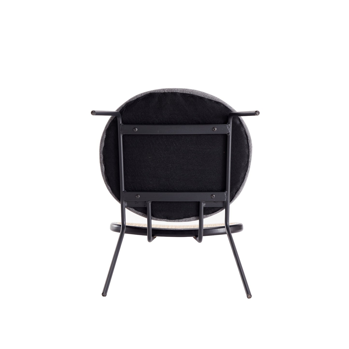 Jardin Dining Chair in Black with Cane and Grey Upholstered Seating (set of 2) - Ornate Home
