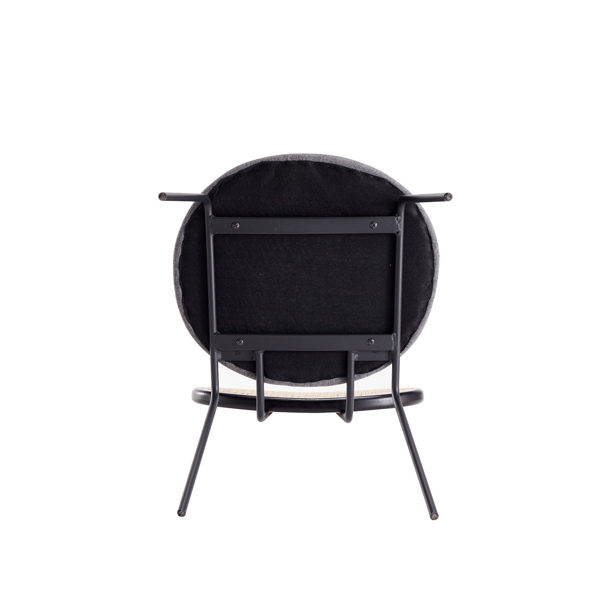 Jardin Dining Chair in Black with Cane and Grey Upholstered Seating (set of 2) - Ornate Home