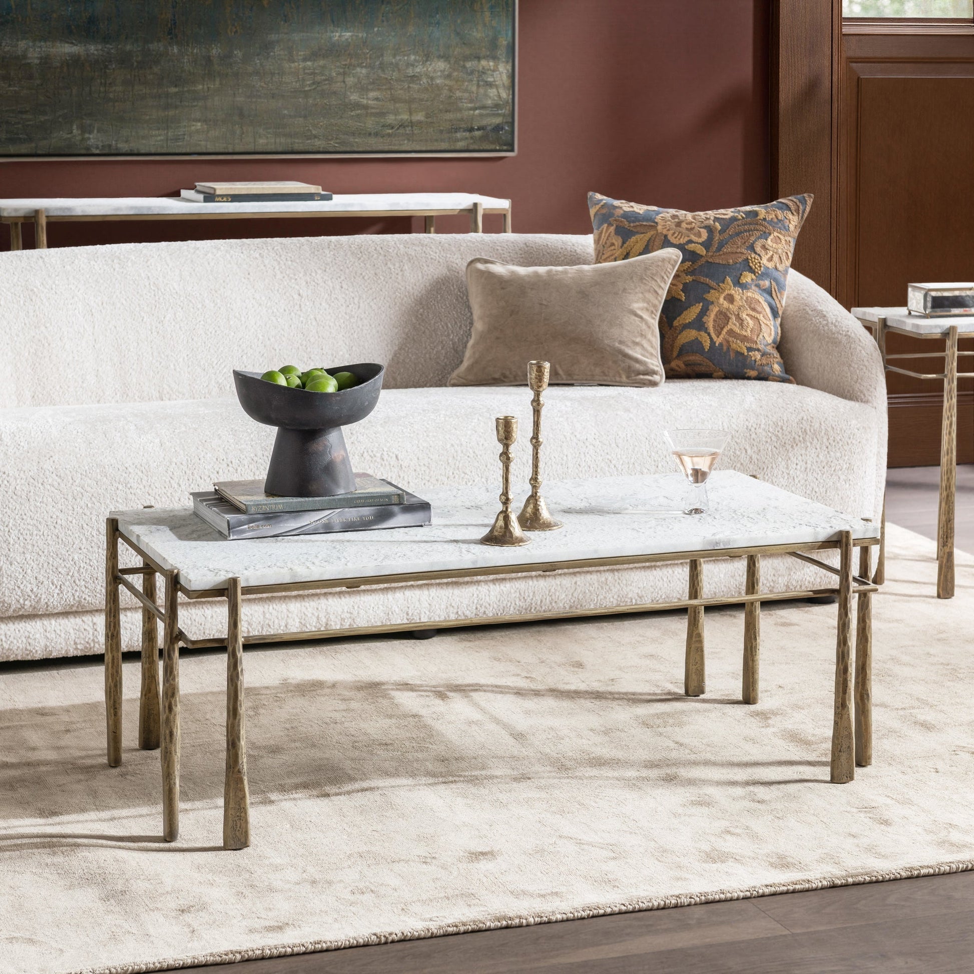 Jasmine Moonstone White Coffee Table - Ornate Home