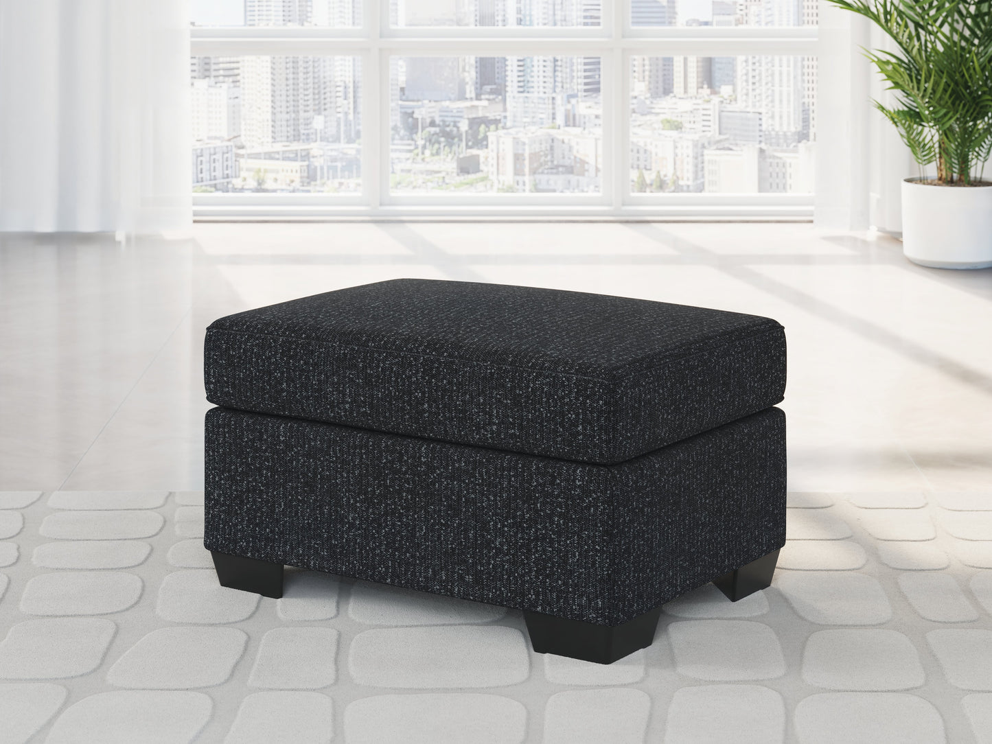 Jasmine Peaks Coal Ottoman- Viva Furn