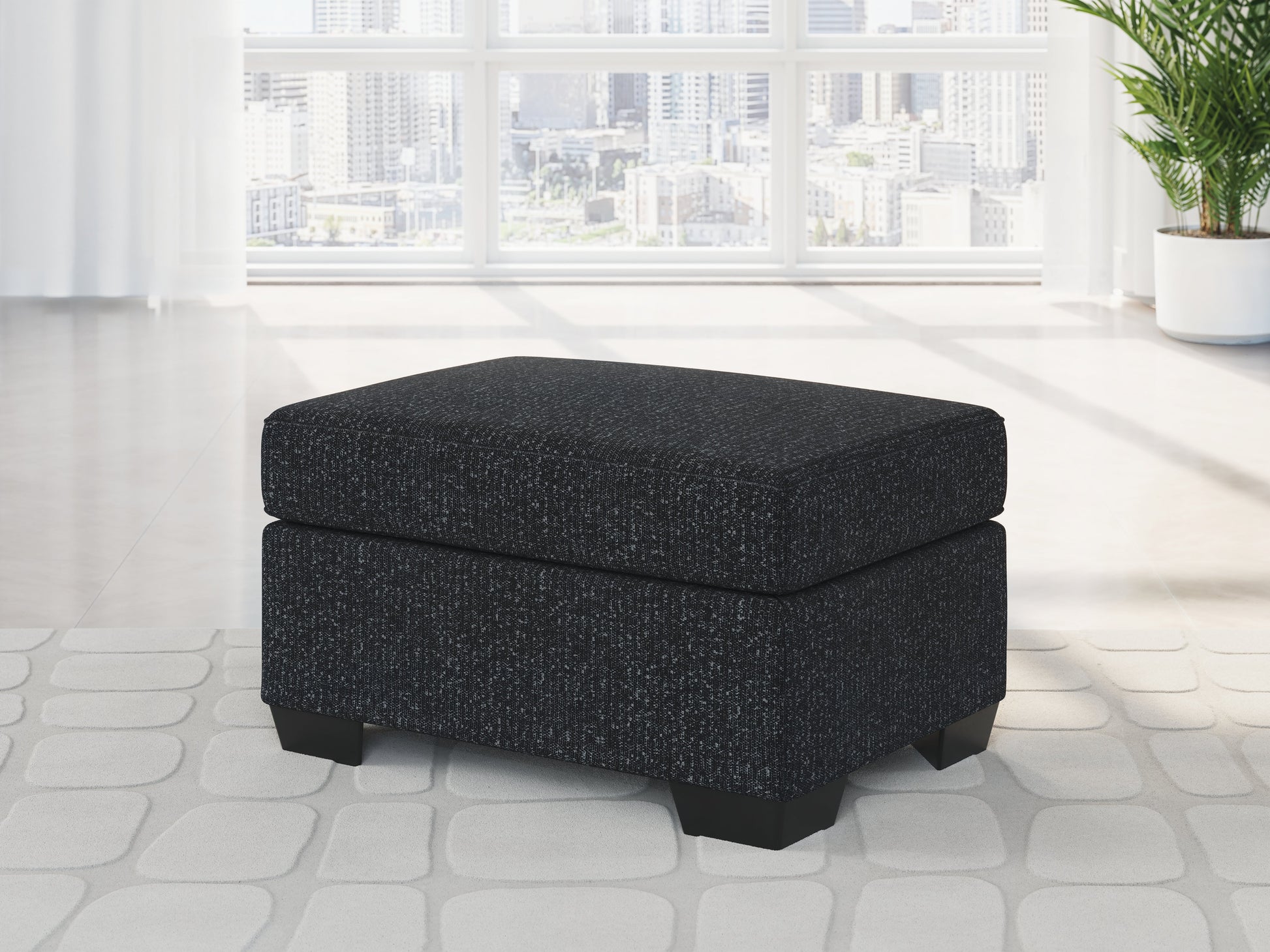 Jasmine Peaks Coal Ottoman- Viva Furn