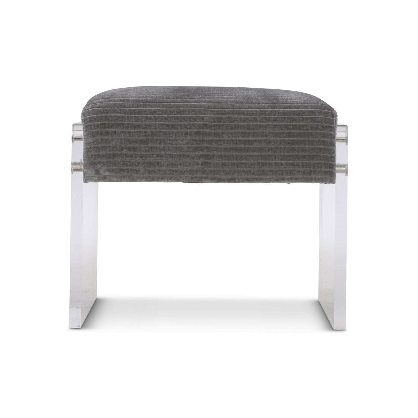 Jasper Grey/Acrylic Fabric Ottoman - Ornate Home
