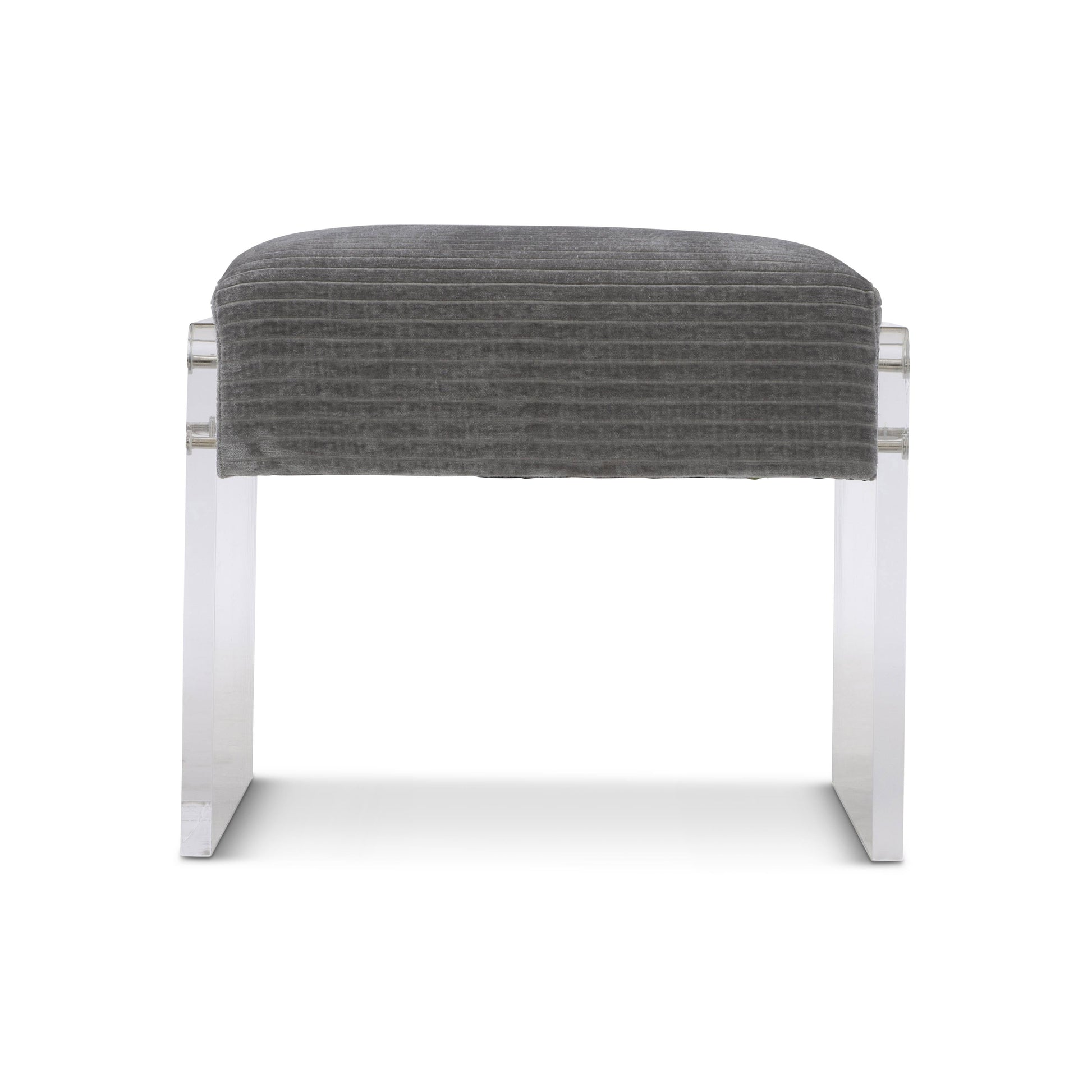 Jasper Grey/Acrylic Fabric Ottoman - Ornate Home