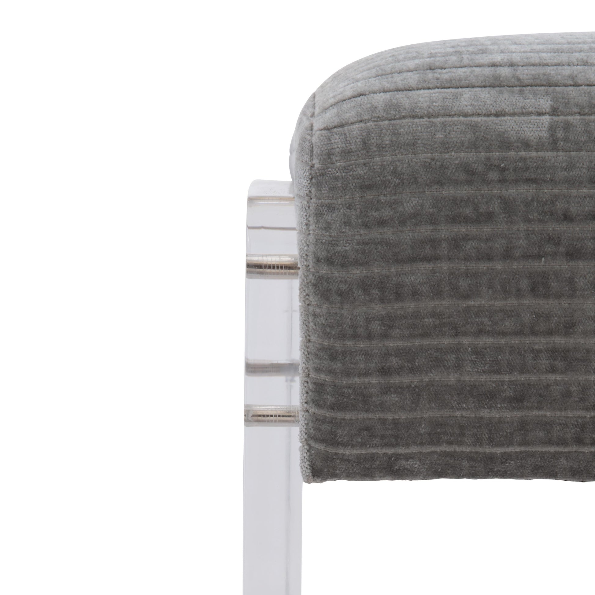 Jasper Grey/Acrylic Fabric Ottoman - Ornate Home