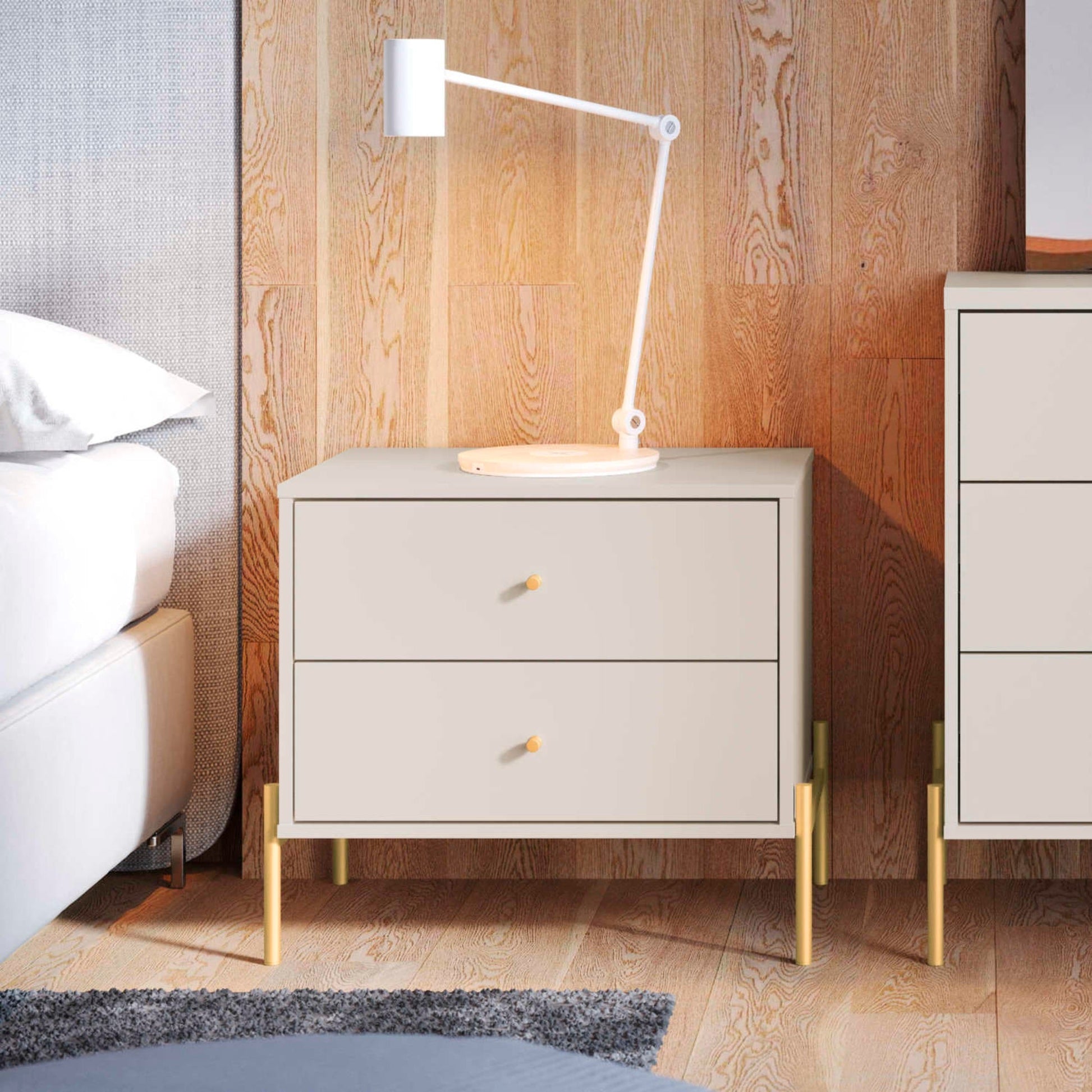 Jasper Nightstand in Off White (set of 2) - Ornate Home