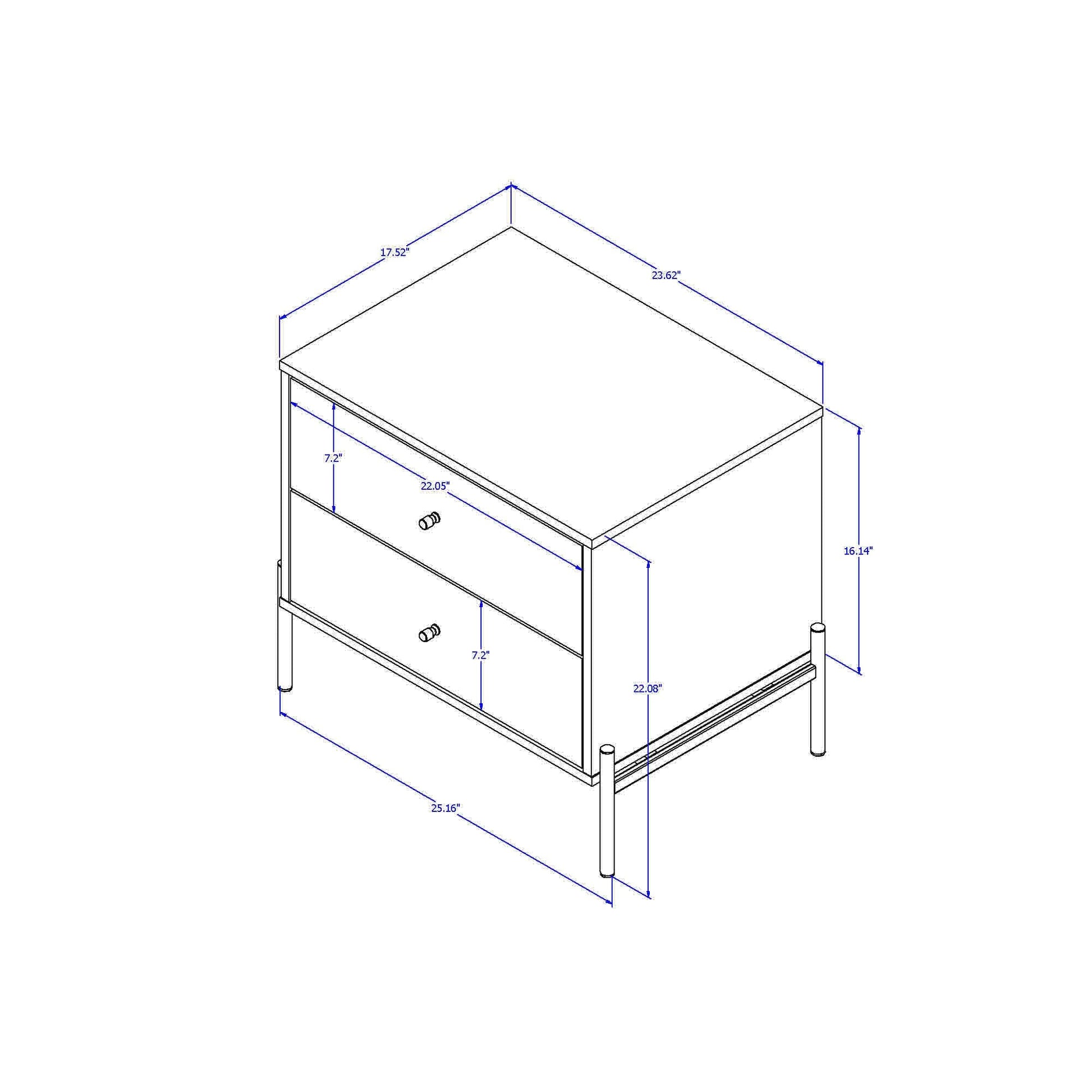Jasper Nightstand in White Gloss (set of 2) - Ornate Home