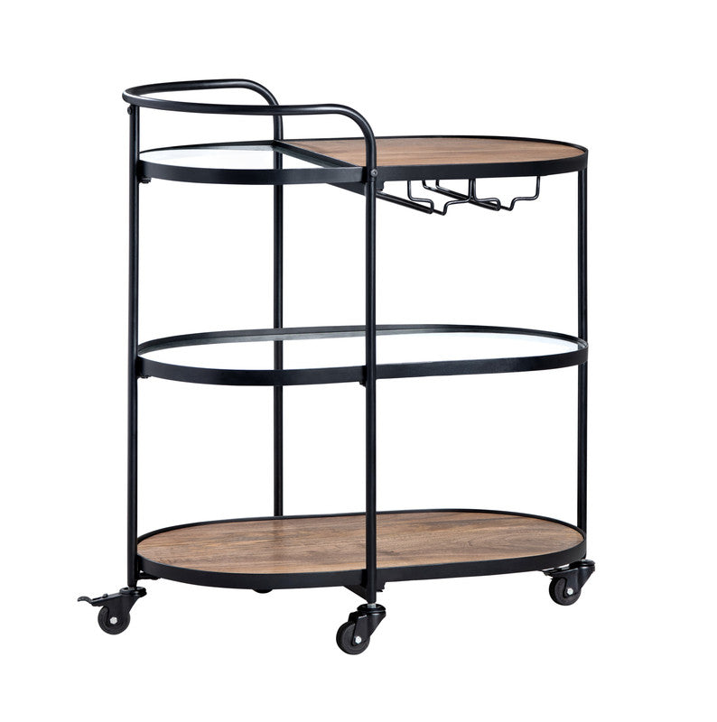 Jaxon Brown/Black Bar Cart - Ornate Home