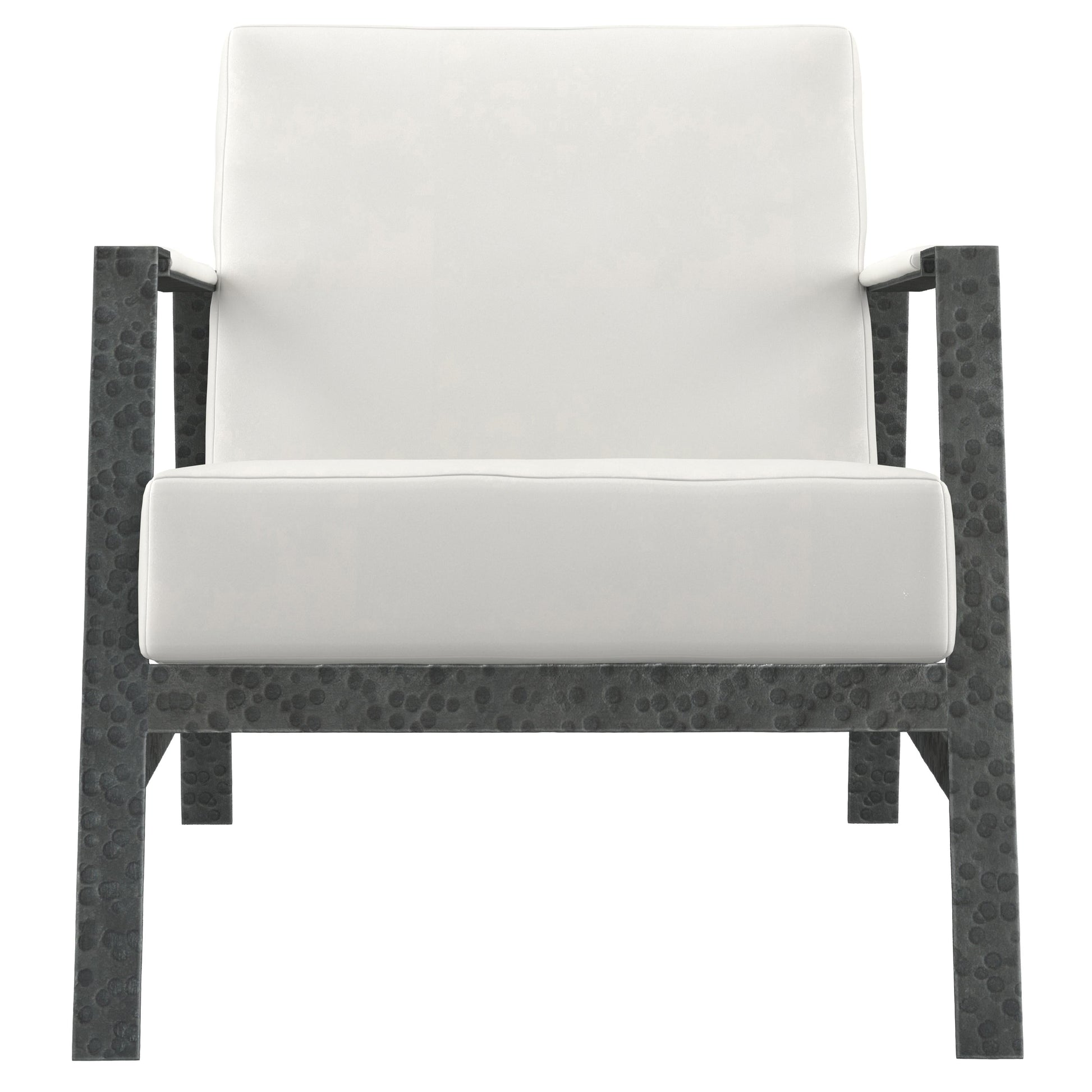 Jaxson White/Cream Leather Chair - Ornate Home