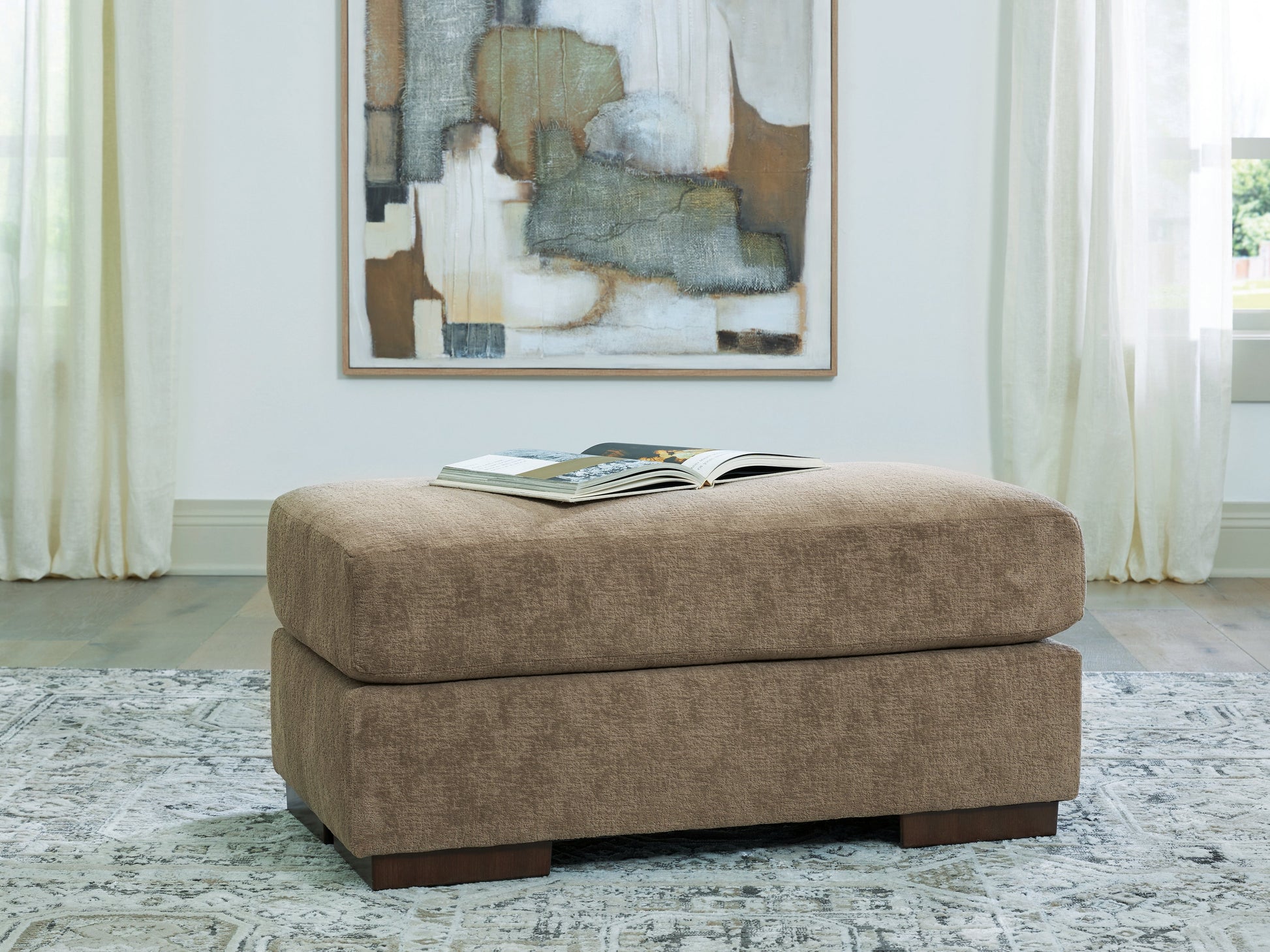 Jayne Park Pecan Ottoman- Viva Furn
