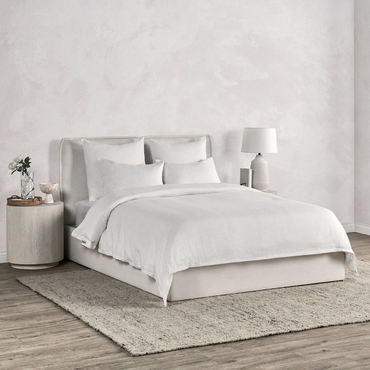 Jayson Quartz White Linen Cashmere Duvet Collection - Ornate Home