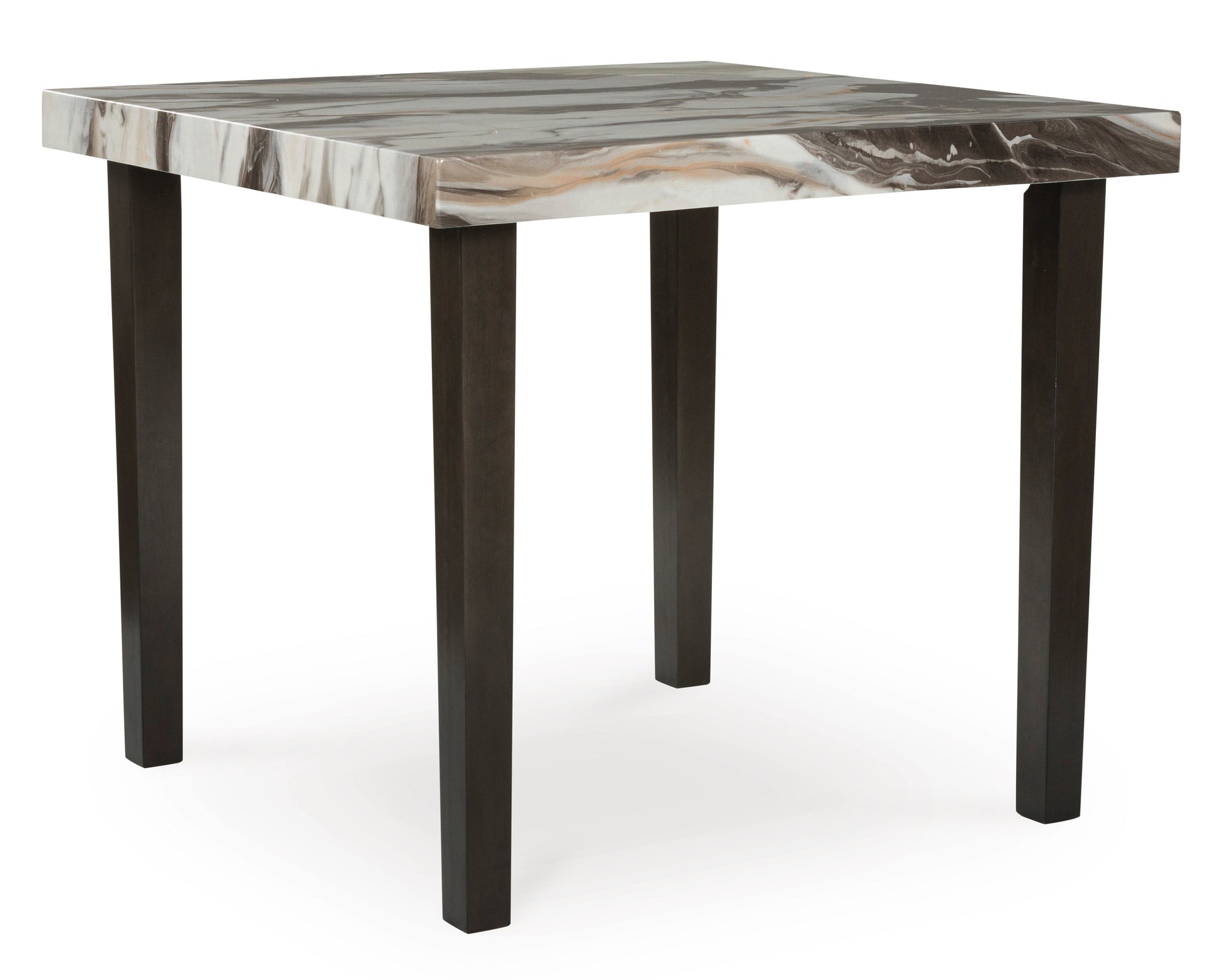 Jeshina Dark Brown/Beige/Mocha Counter Height Dining Table and 4 Barstools- Viva Furn