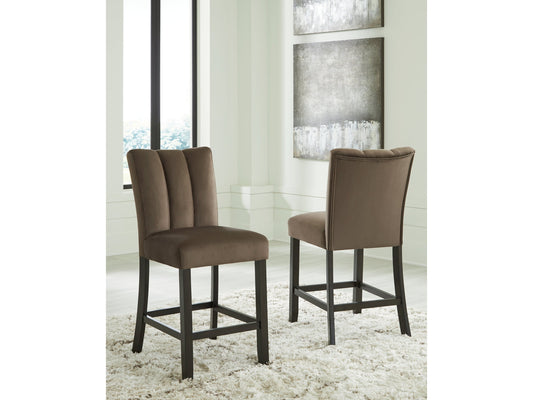 Jeshina Mocha Counter Height Barstool (Set of 2)- Viva Furn