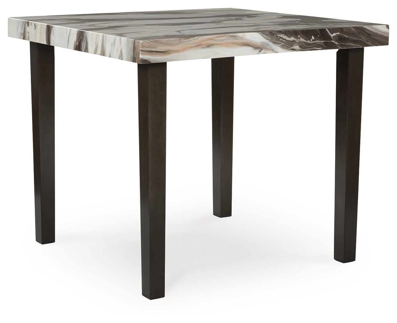 Jeshina Mocha/Dark Brown/Beige Counter Height Dining Table and 2 Barstools- Viva Furn