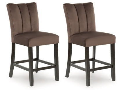 Jeshina Mocha Upholstered Barstool (Set of 2)- Viva Furn
