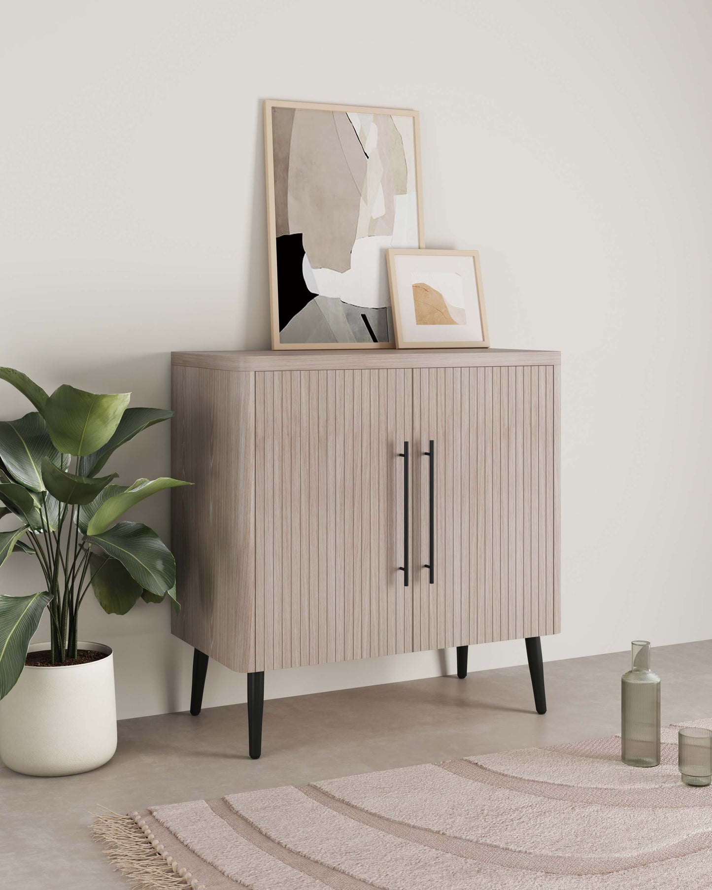 Jodie Accent Cabinet in Whitewashed Oak - Ornate Home