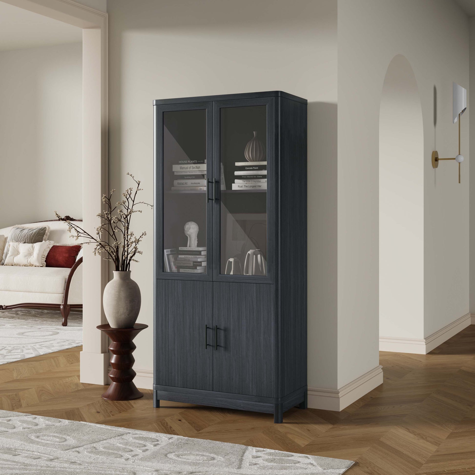 Jodie Bookcase in Charcoal Grey - Ornate Home