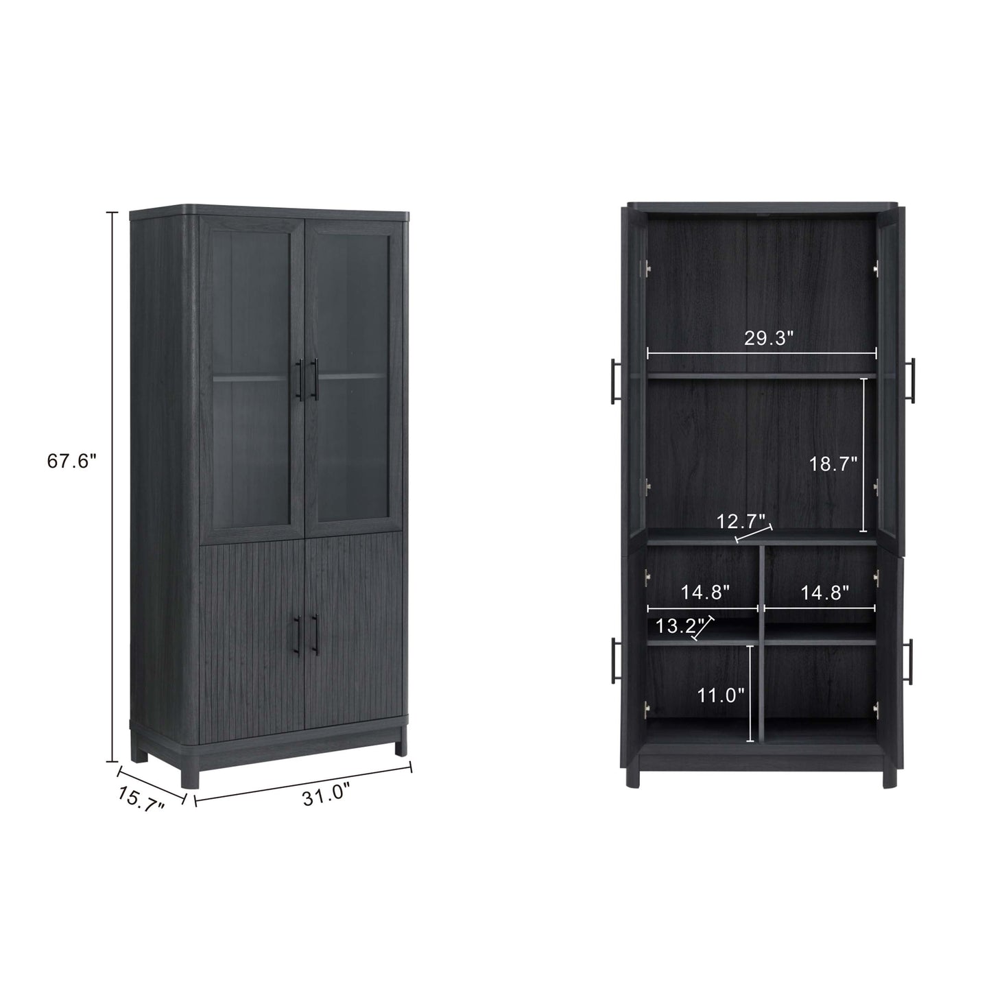 Jodie Bookcase in Charcoal Grey - Ornate Home