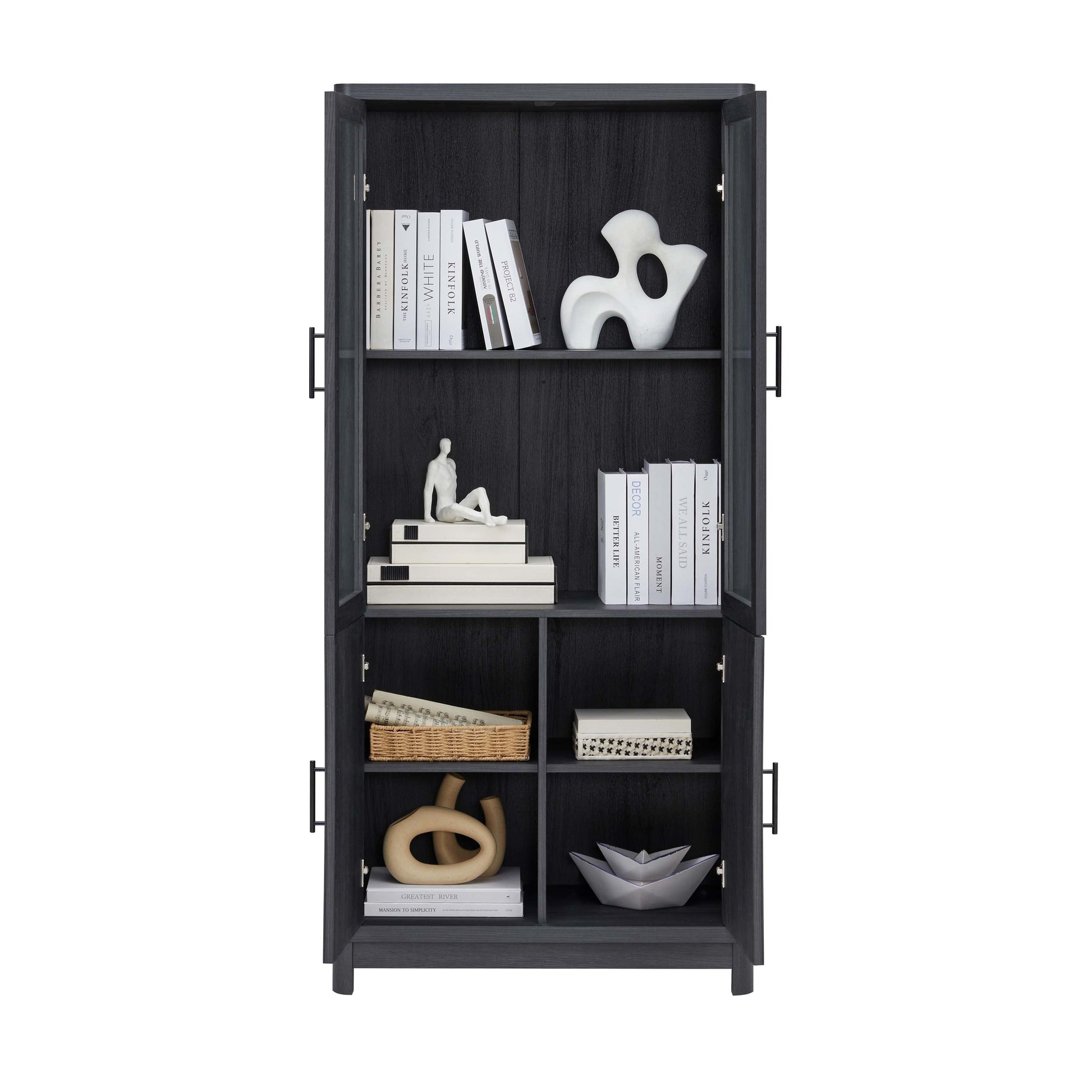 Jodie Bookcase in Charcoal Grey - Ornate Home