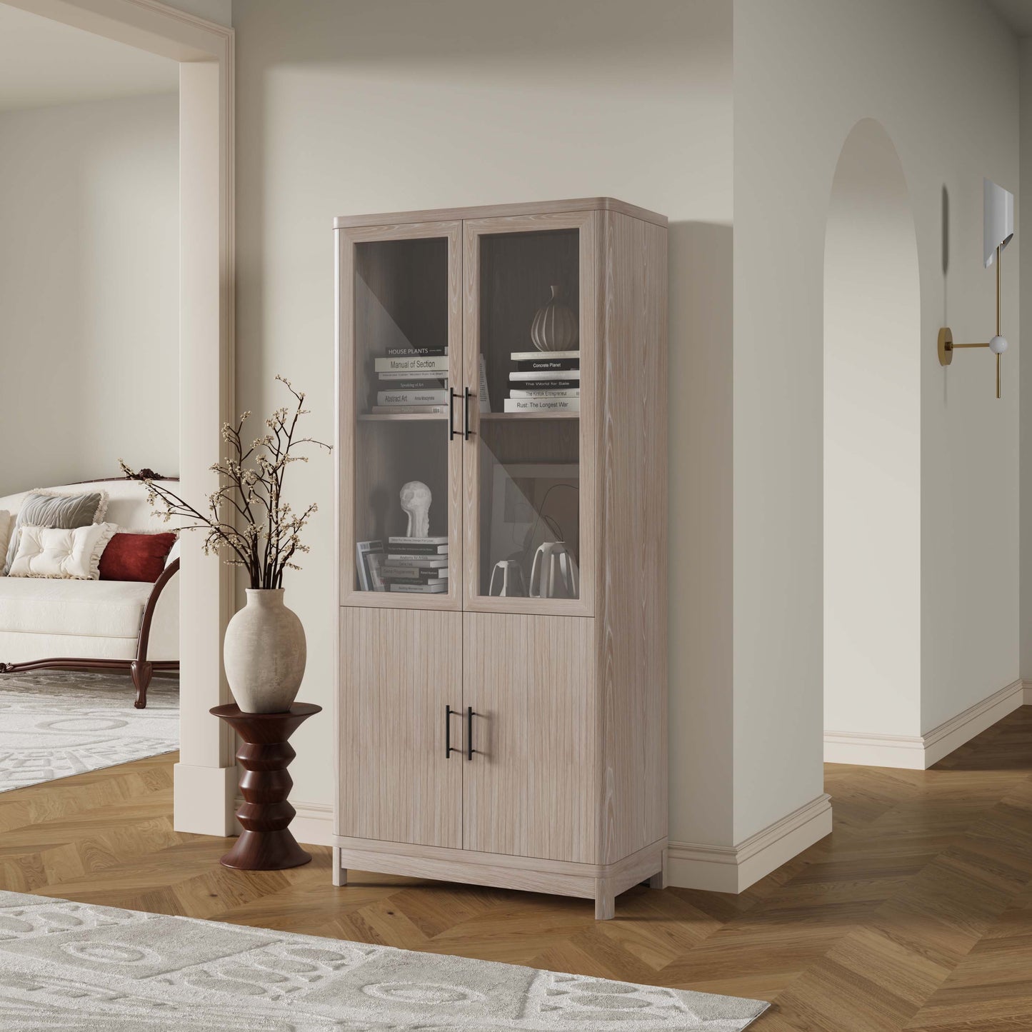 Jodie Bookcase in Whitewashed Oak - Ornate Home