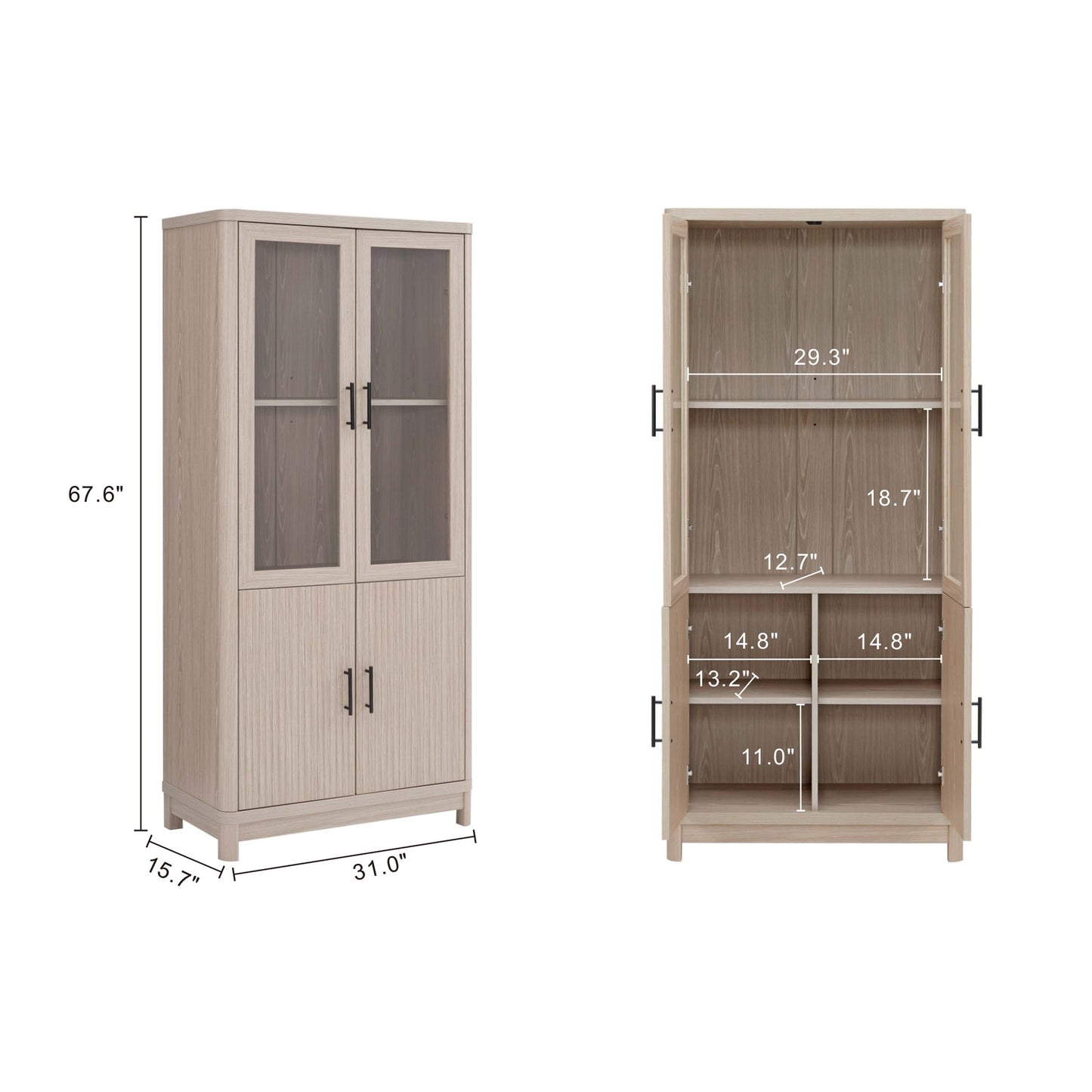 Jodie Bookcase in Whitewashed Oak - Ornate Home