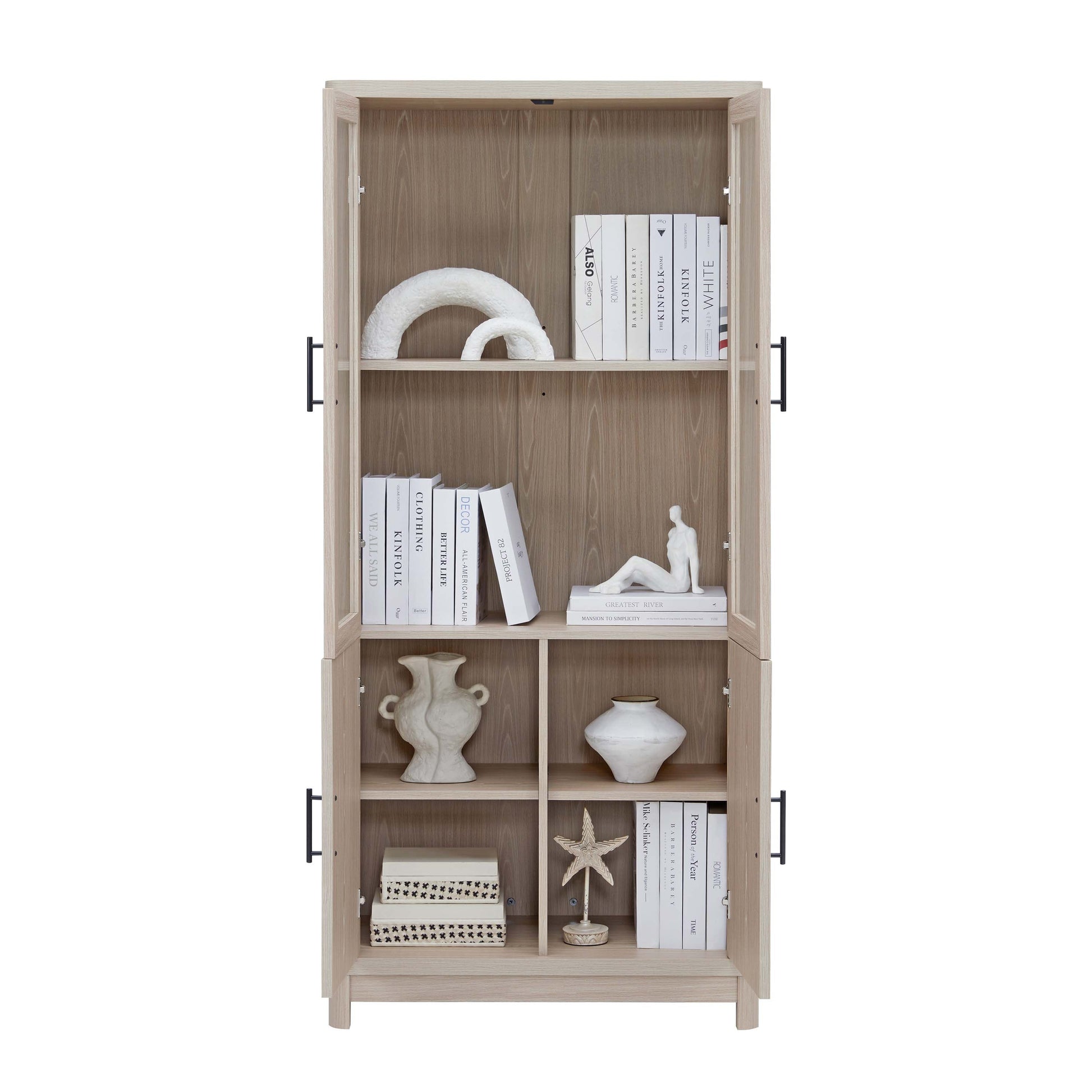 Jodie Bookcase in Whitewashed Oak (set of 3) - Ornate Home