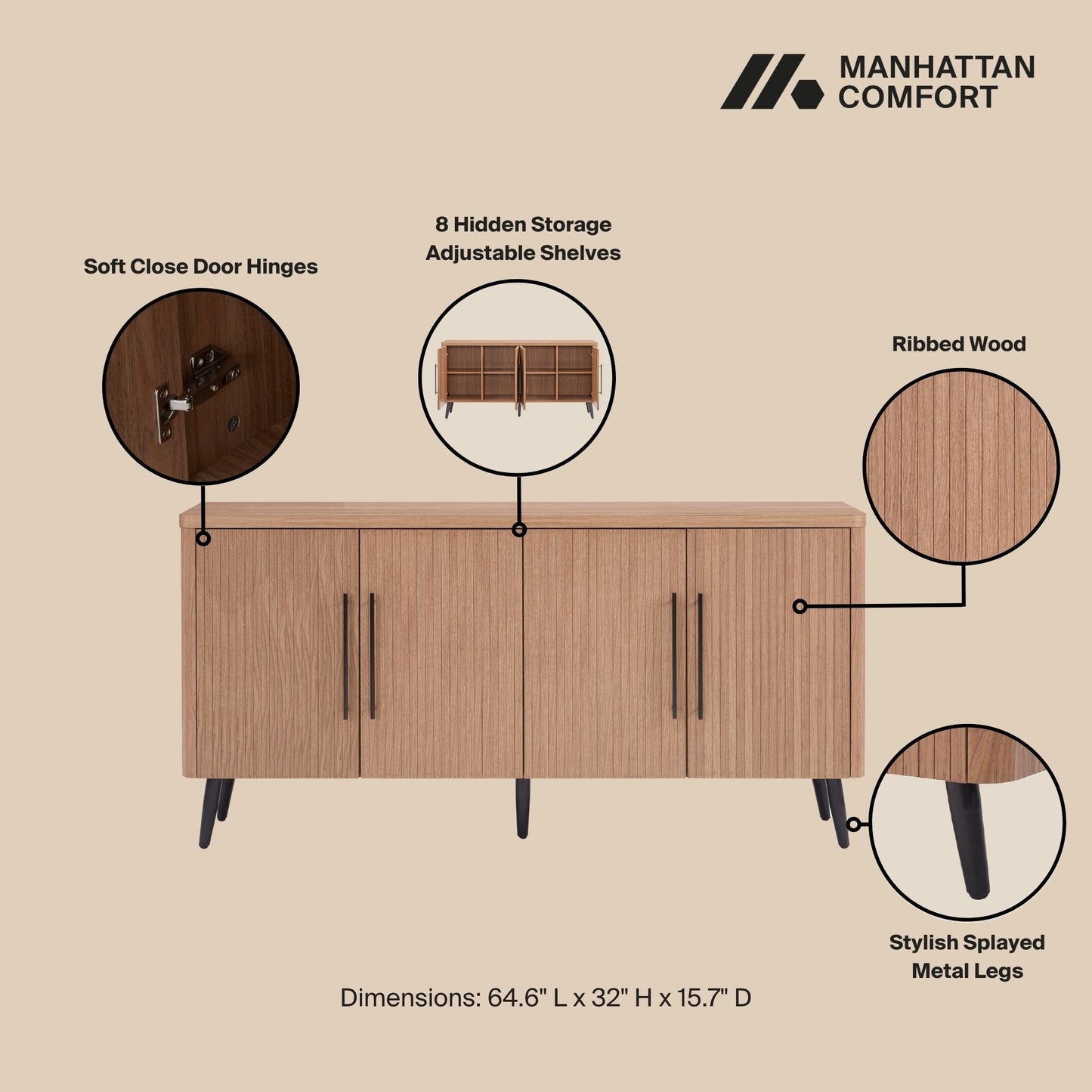 Jodie Sideboard in Maple - Ornate Home