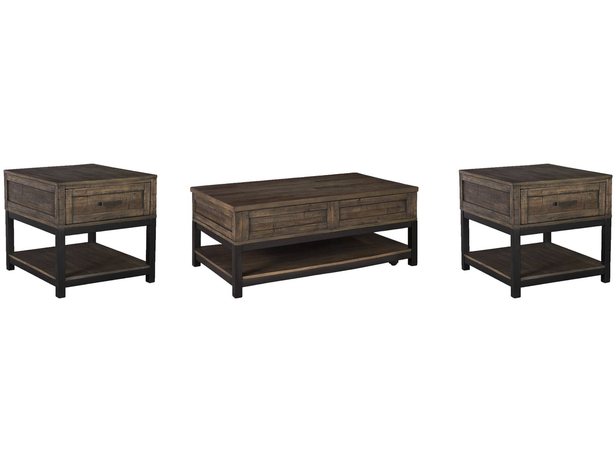 Johurst Grayish Brown Lift-top Coffee Table and 2 End Tables - Ornate Home