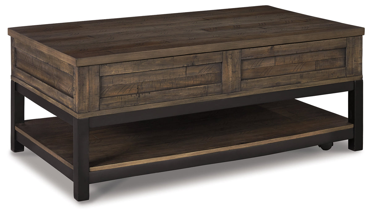 Johurst Grayish Brown Lift-top Coffee Table and 2 End Tables - Ornate Home