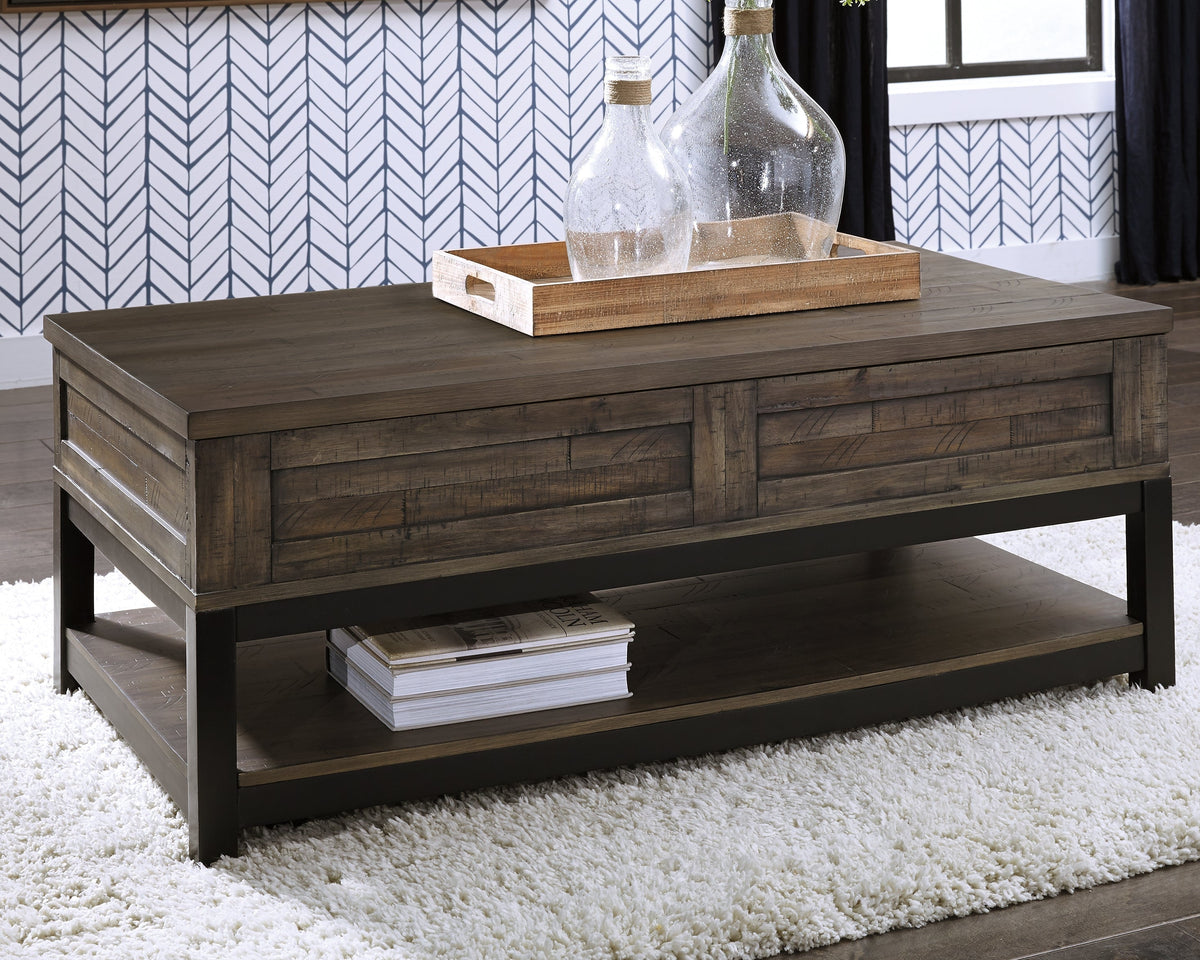 Johurst Grayish Brown Lift-top Coffee Table and 2 End Tables - Ornate Home