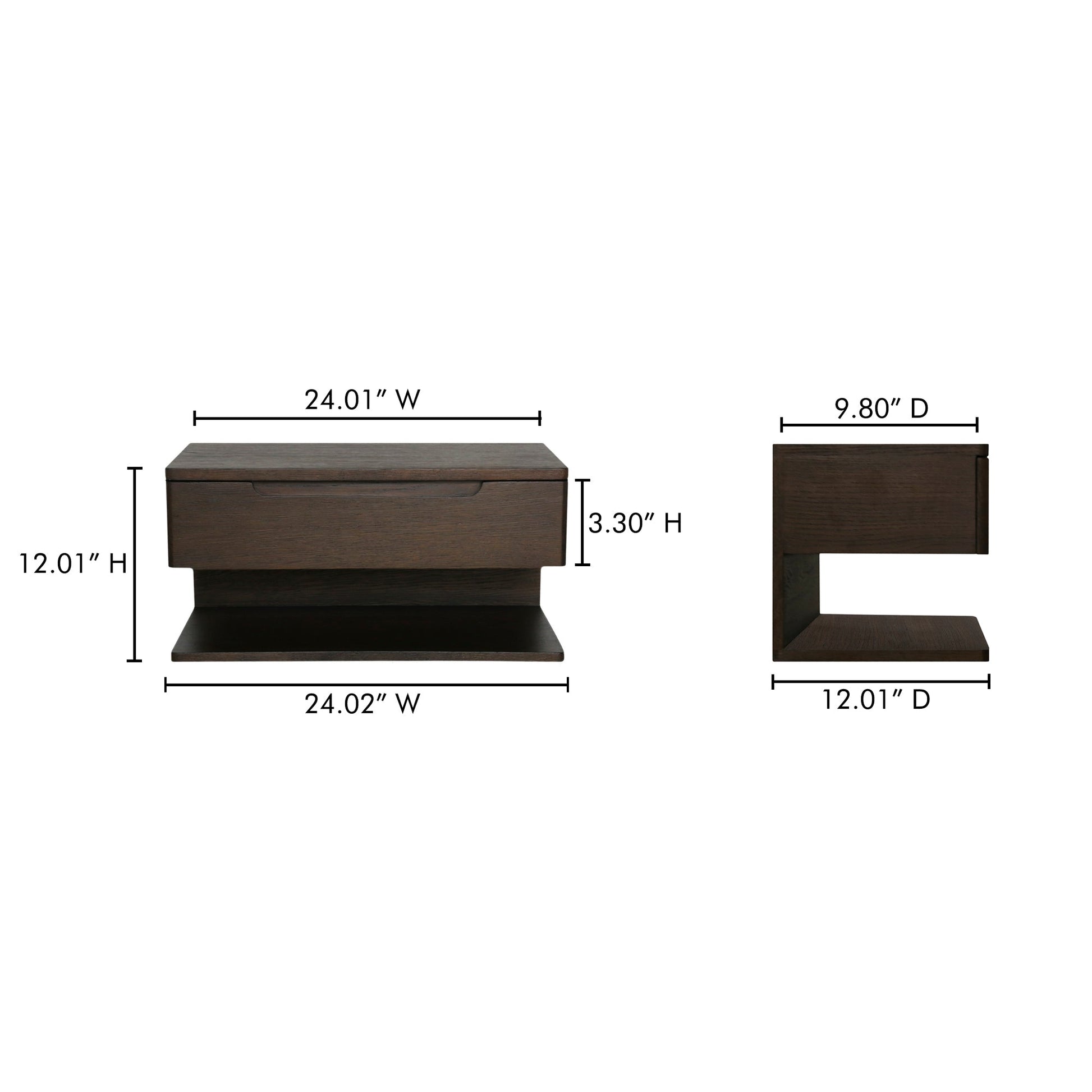 Jonah Dark Brown Floating Nightstand - Ornate Home