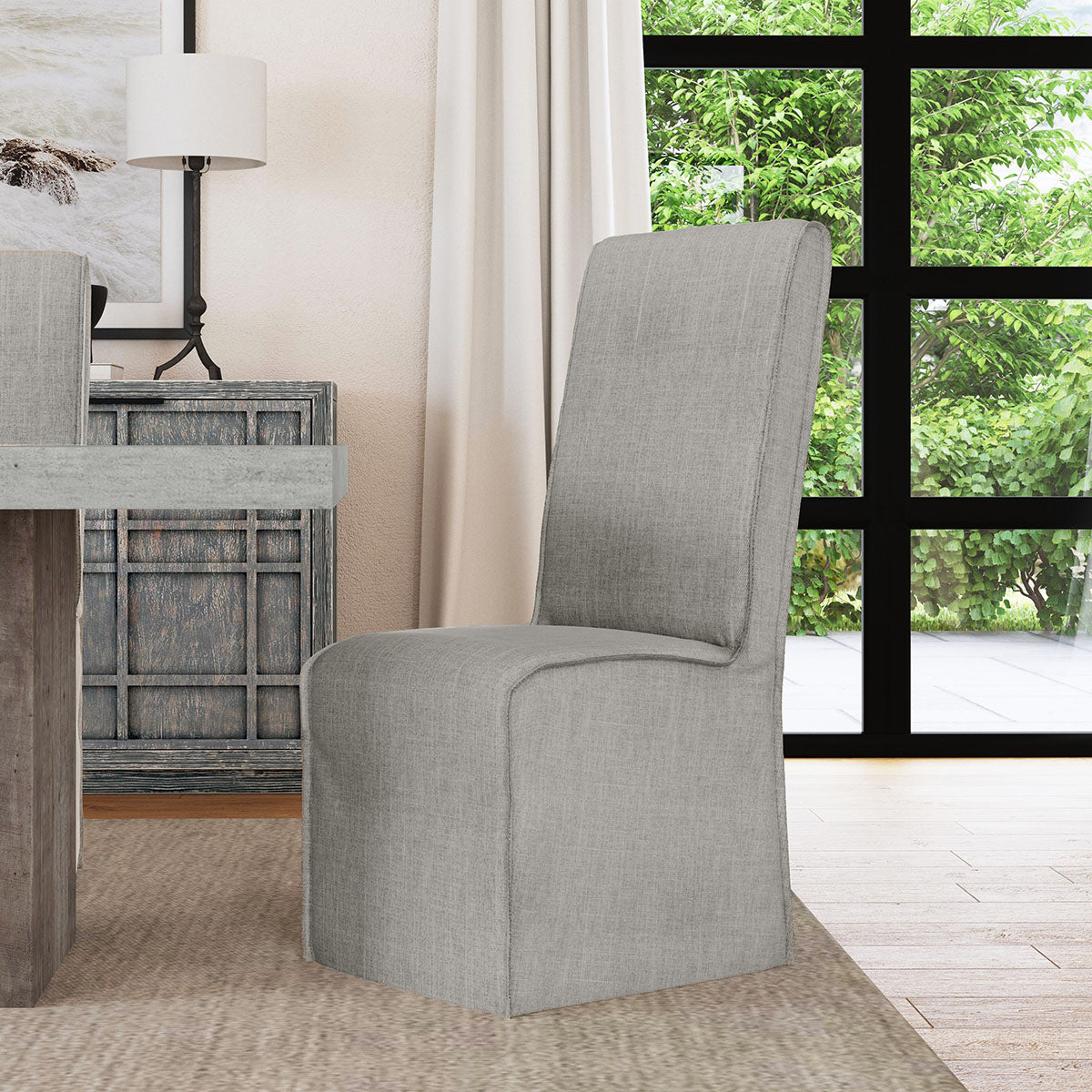 Jordan Cool Gray Upholstered Dining Chair (Set of 2) - Ornate Home
