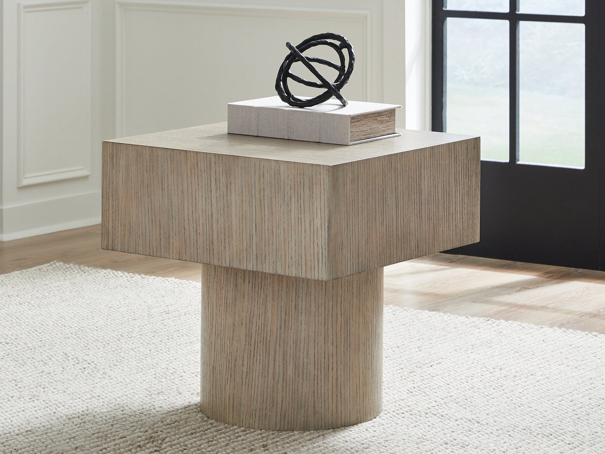 Jorielyn Light Grayish Brown Square End Table- Viva Furn