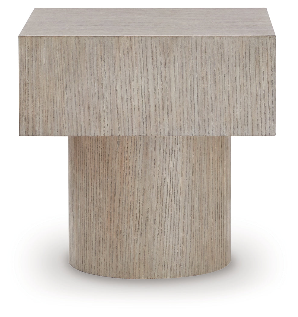Jorielyn Light Grayish Brown Square End Table- Viva Furn