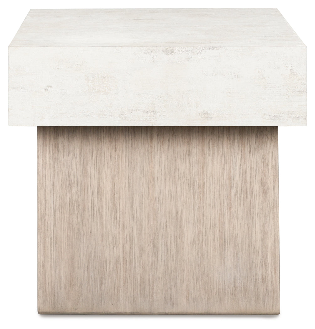 Jorlaina Light Grayish Brown Square End Table- Viva Furn