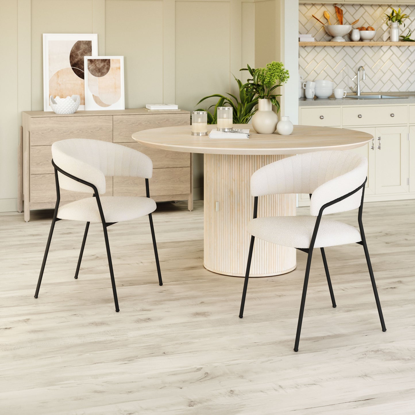 Josephine Cream Dining Chair (Set of 2) - Ornate Home