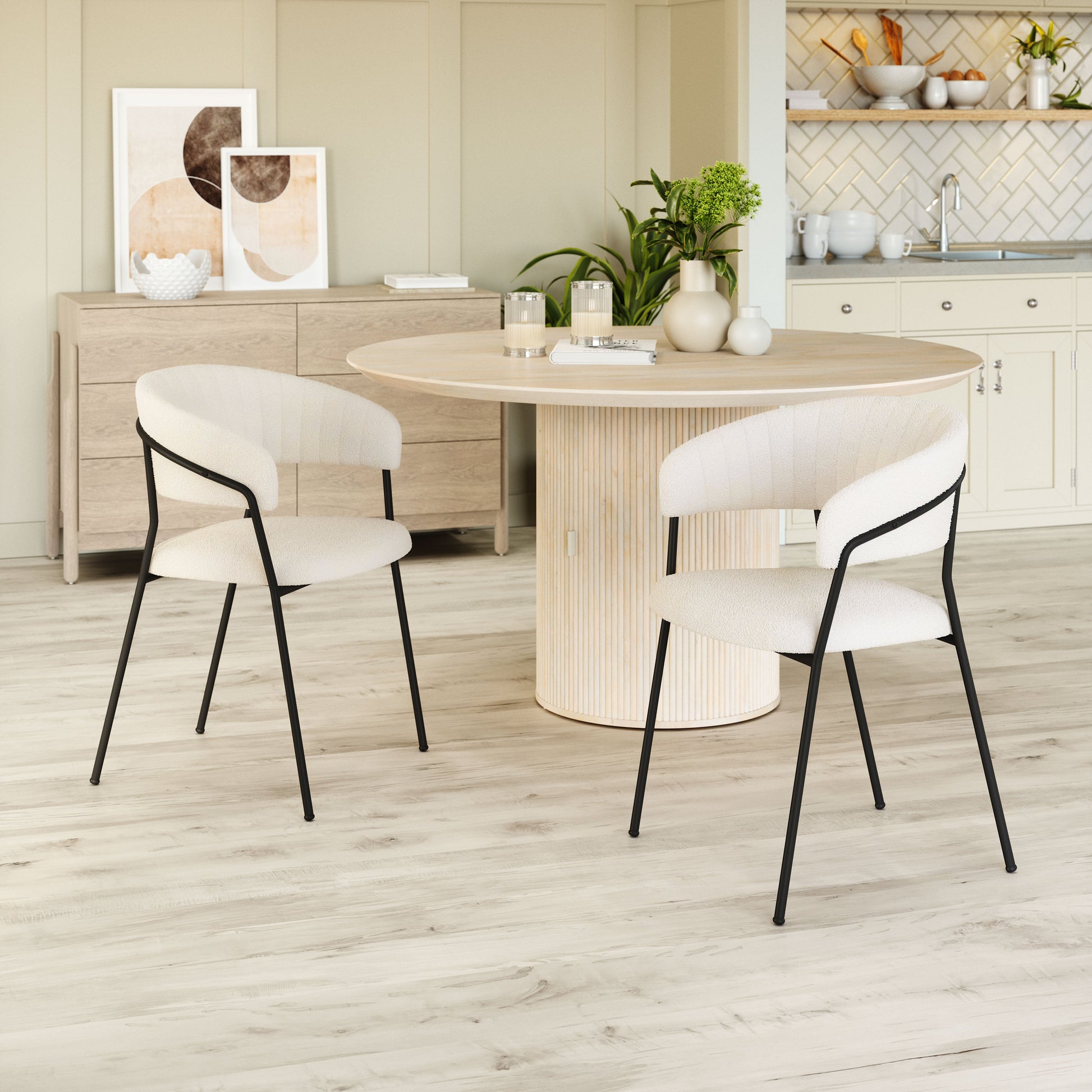 Josephine Cream Dining Chair (Set of 2) - Ornate Home