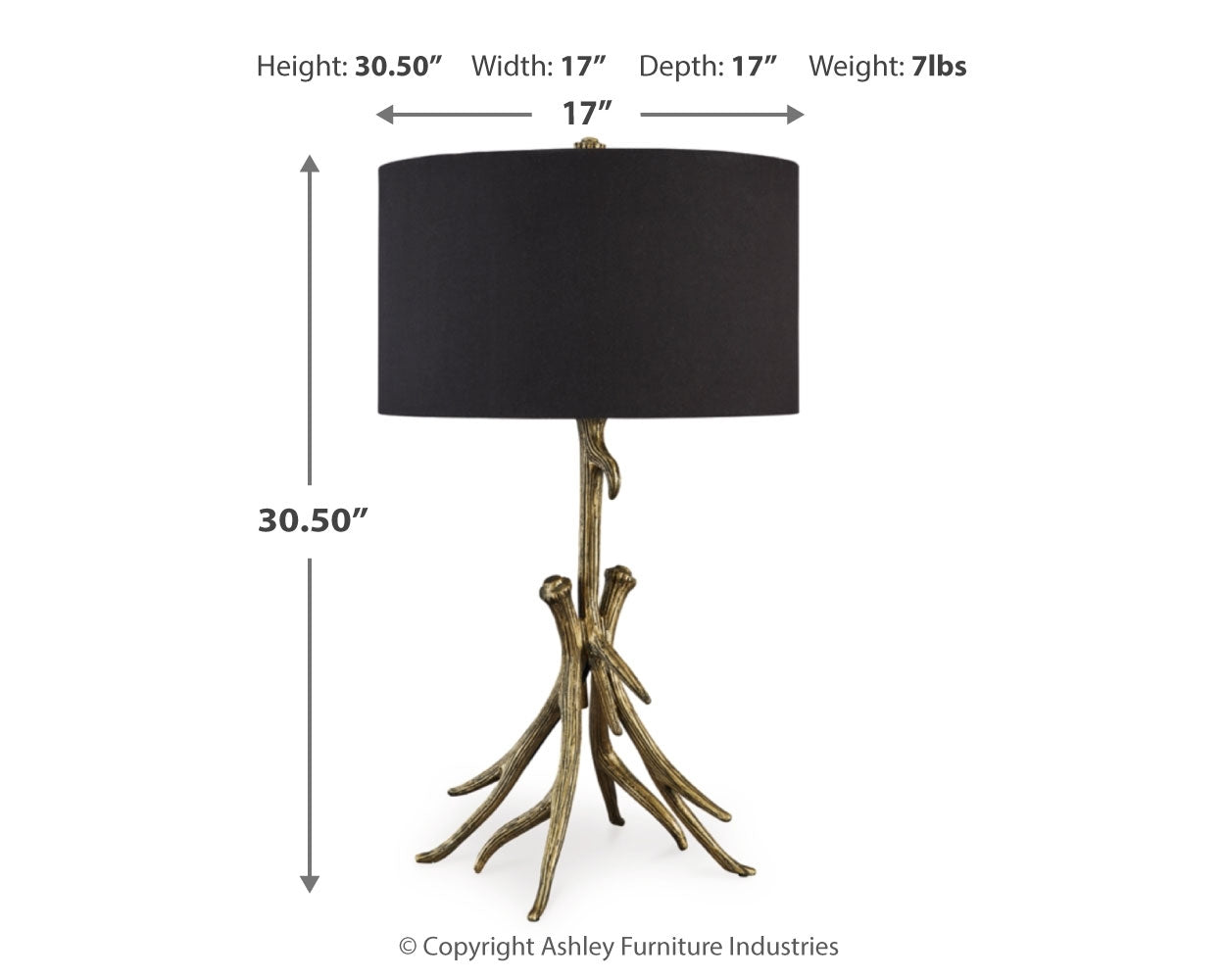 Josney Antique Gold 2-Piece Lamp Set- Viva Furn