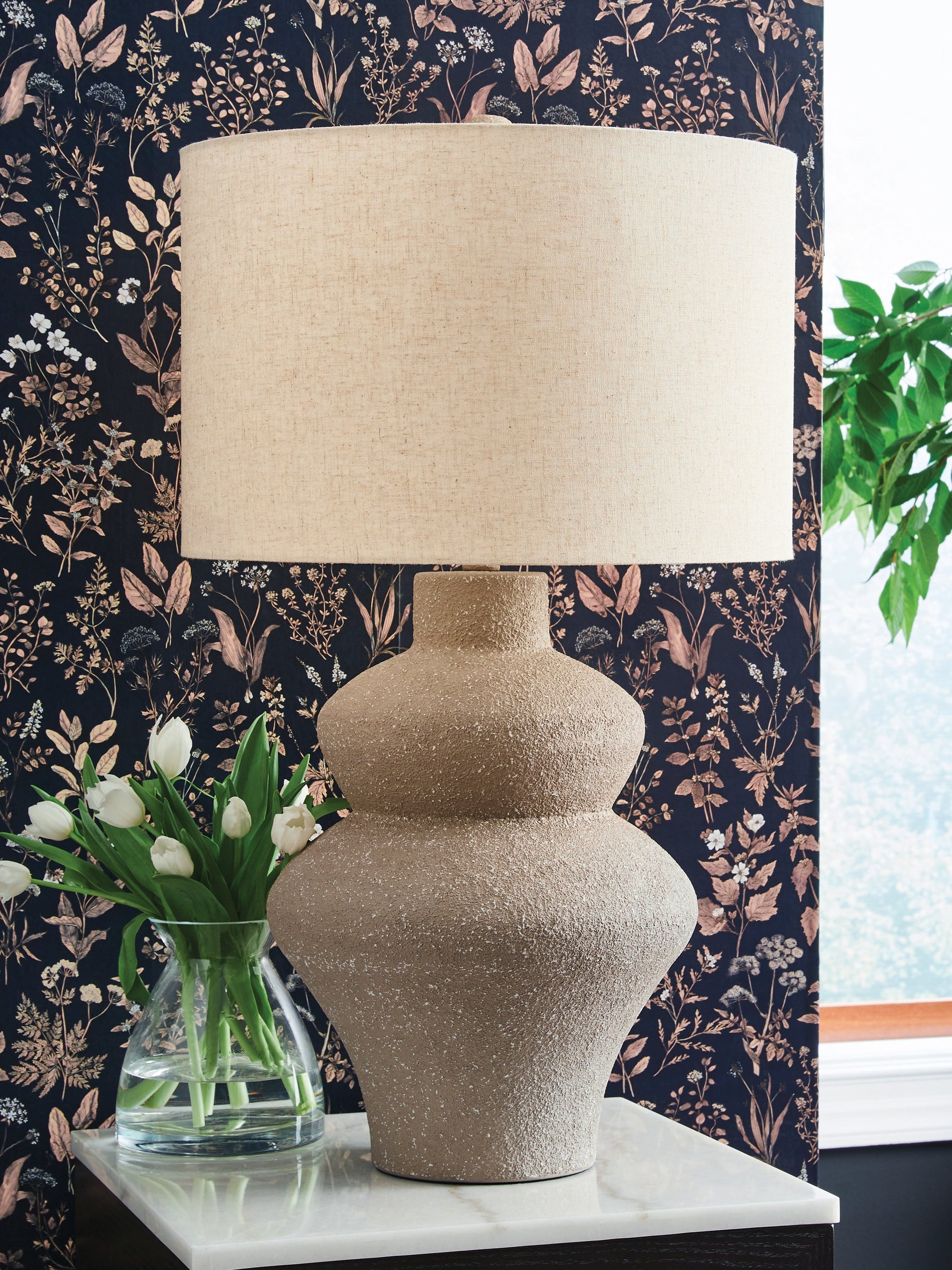 Jossleigh Beige Metal Table Lamp (1/CN)- Viva Furn