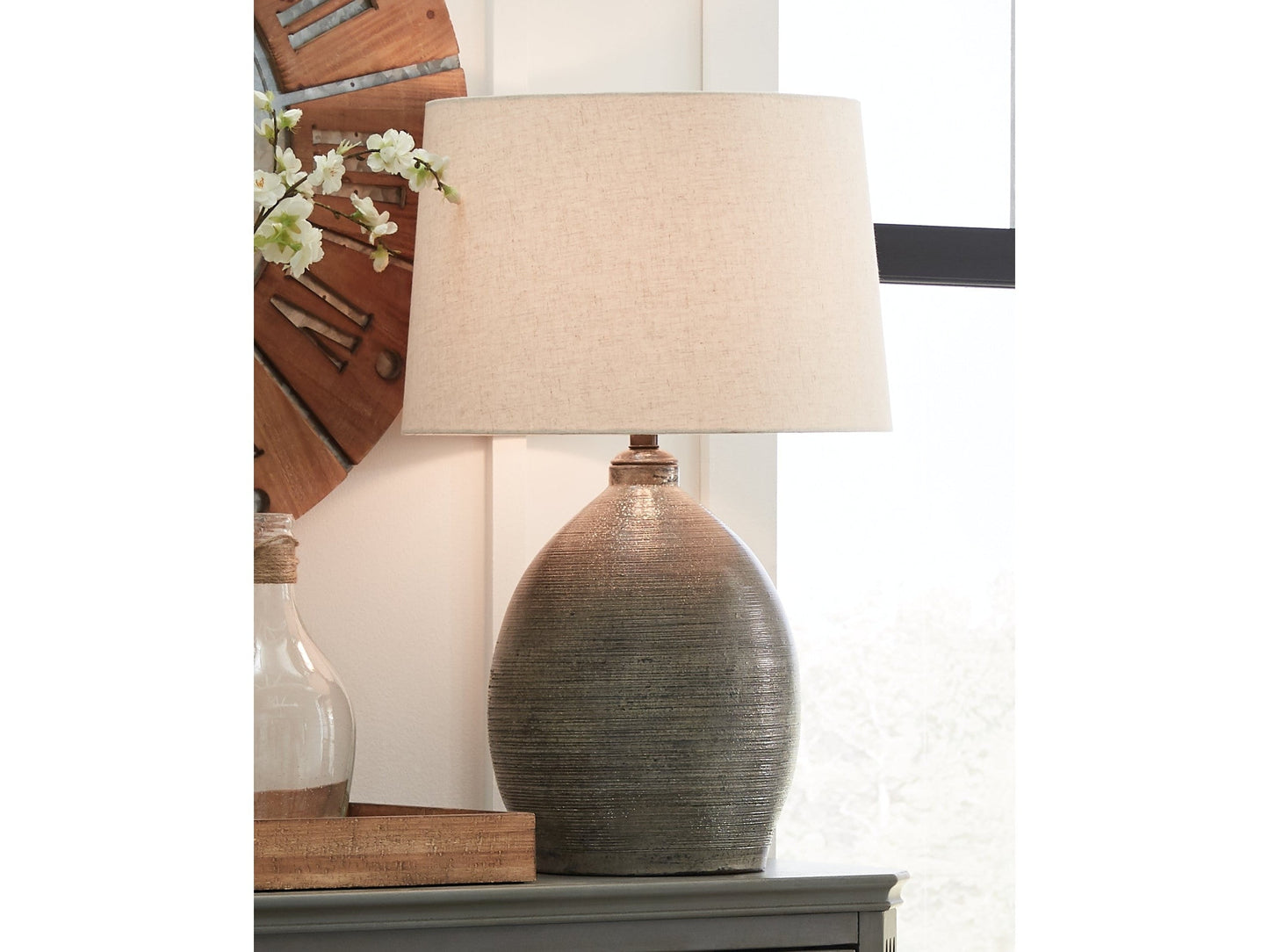 Joyelle Gray Table Lamp (Set of 2)- Viva Furn