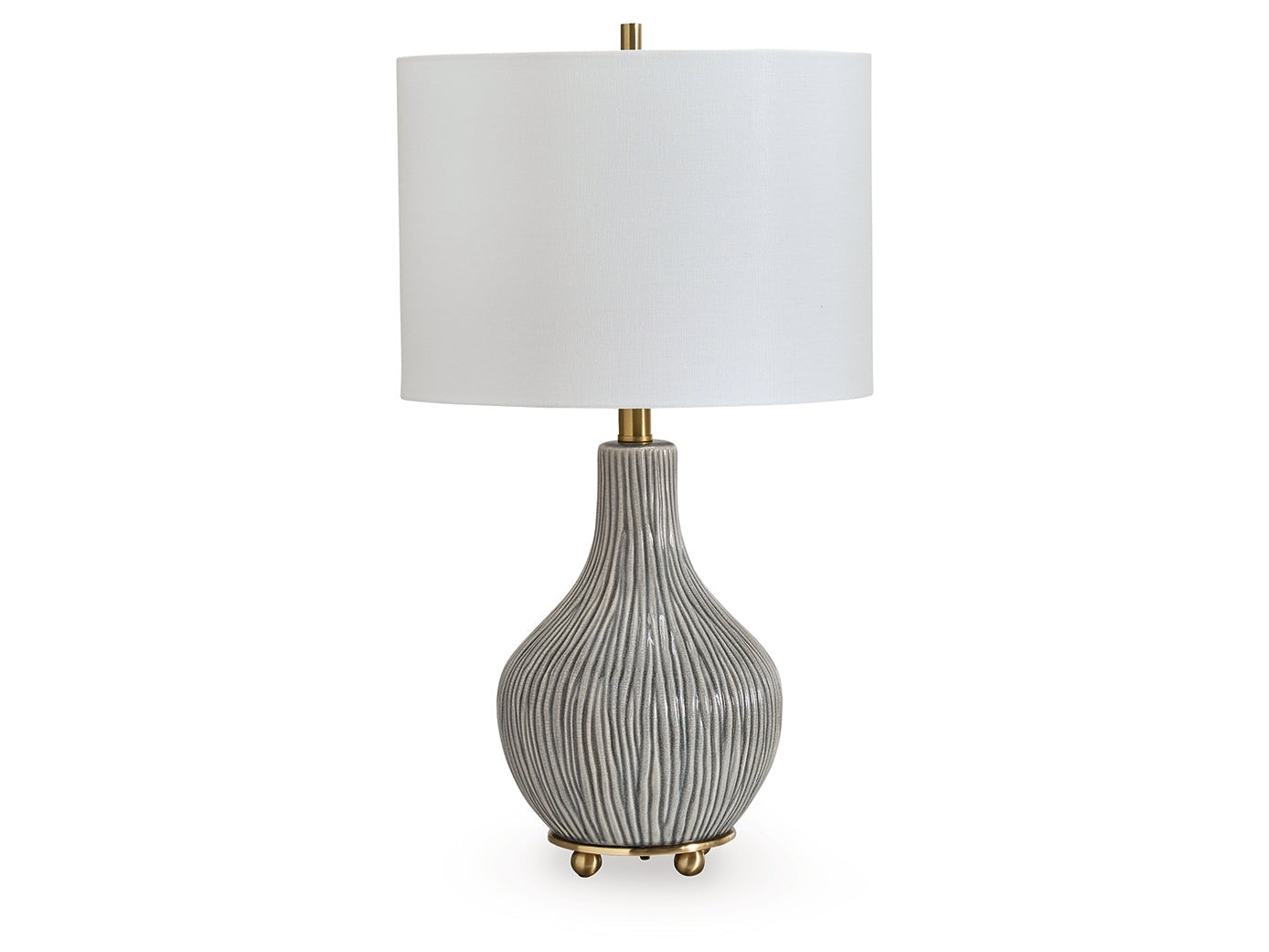 Judlen Gray/Gold Ceramic Table Lamp (1/CN)- Viva Furn