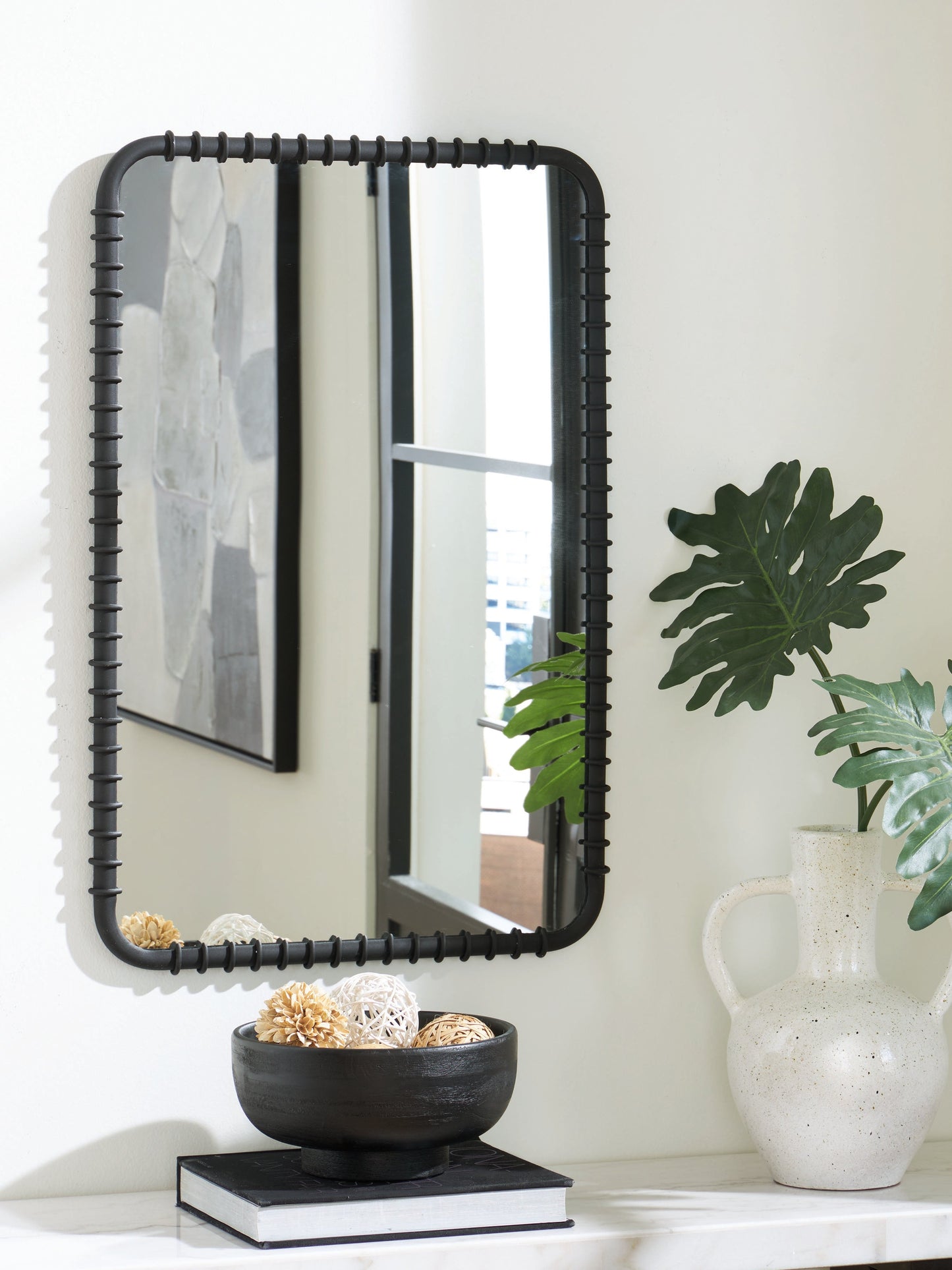 Judlow Black Accent Mirror- Viva Furn
