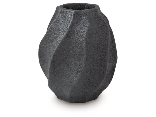 Judworth Black Vase (12''H)- Viva Furn