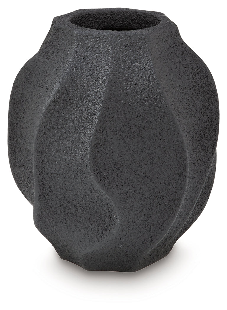 Judworth Black Vase (12''H)- Viva Furn