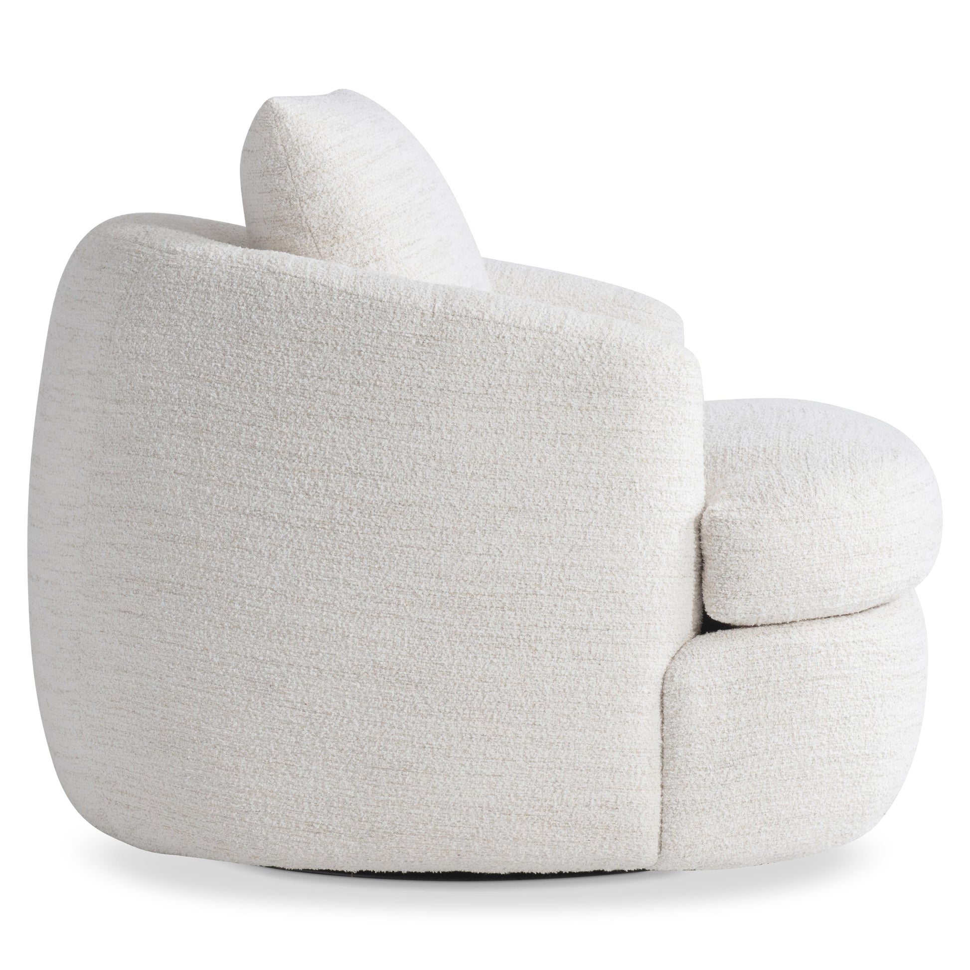 Jules White/Cream Fabric Swivel Chair - Ornate Home
